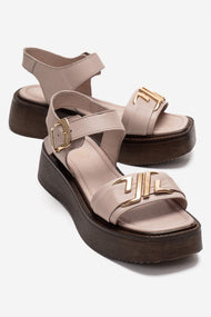 LONE - Off-White Genuine Leather Chunky Platform Sandal (Women)