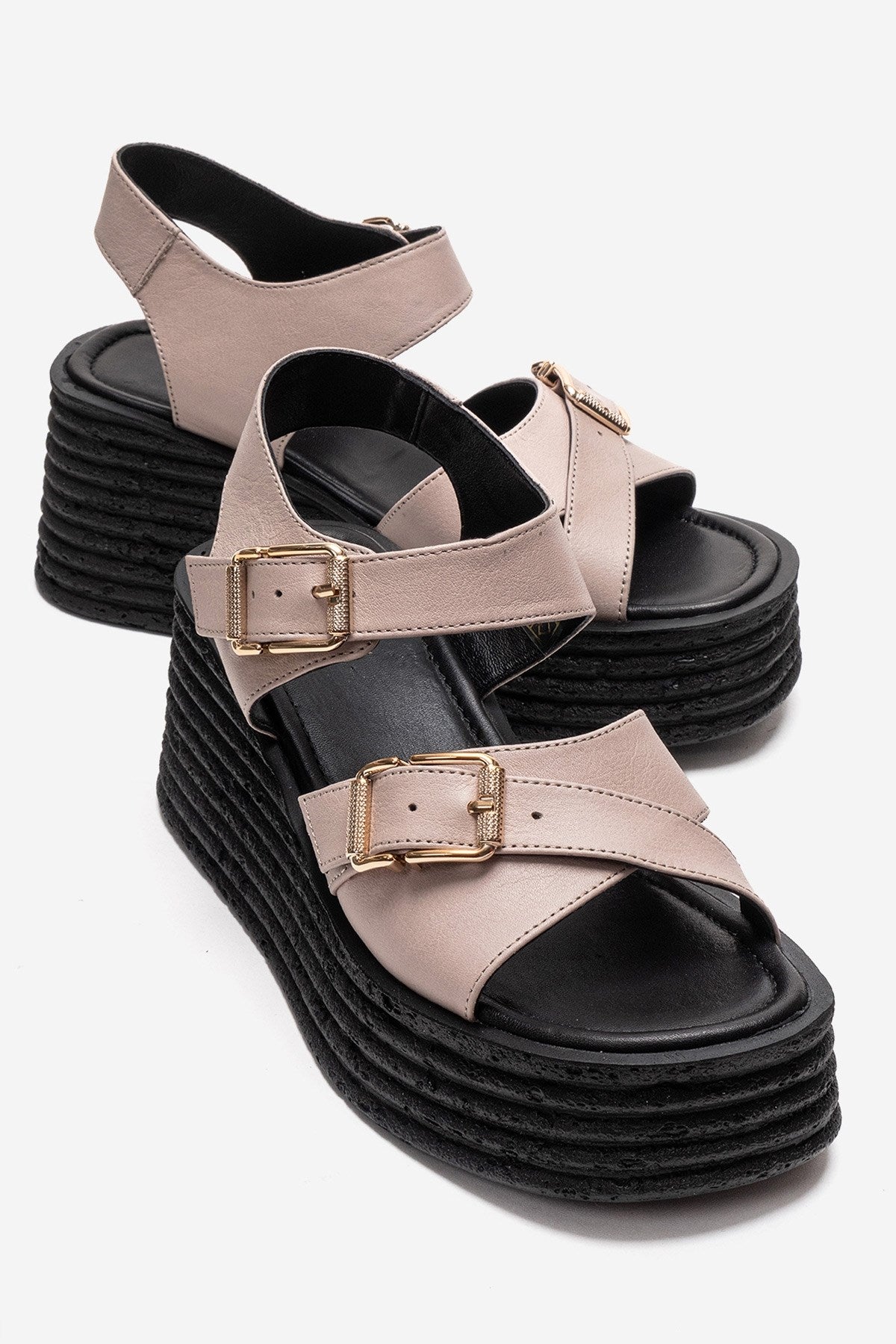 MIRETTE - Off-White Genuine Leather Platform Sandal (Women)