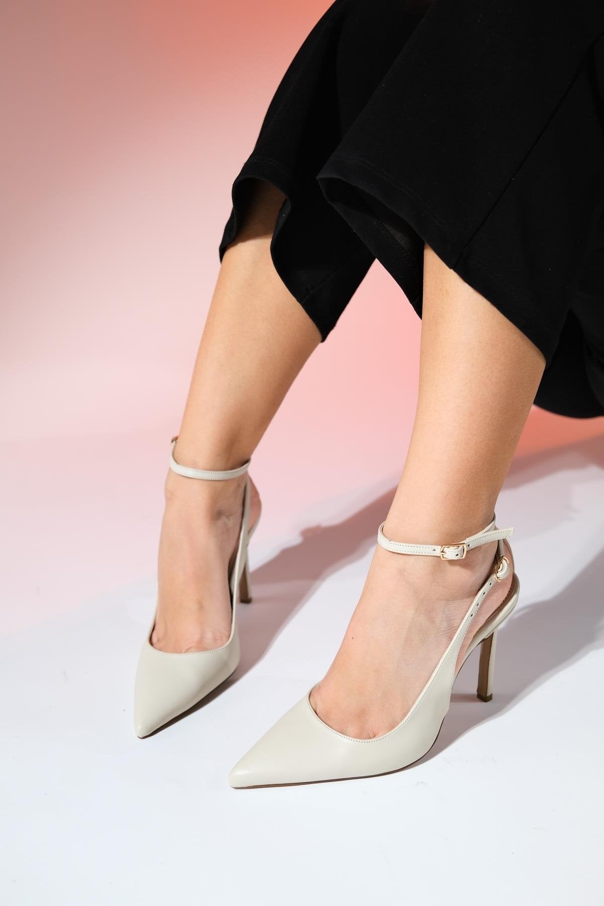 Ubuntu - Ecru Pointed Toe High Heel Pump (Women)