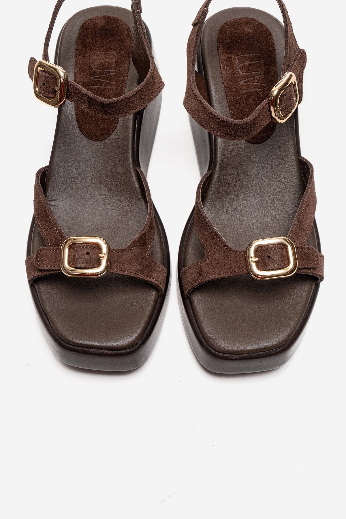 KALIA - Brown Suede Genuine Leather Wedge Heel Sandal (Women)