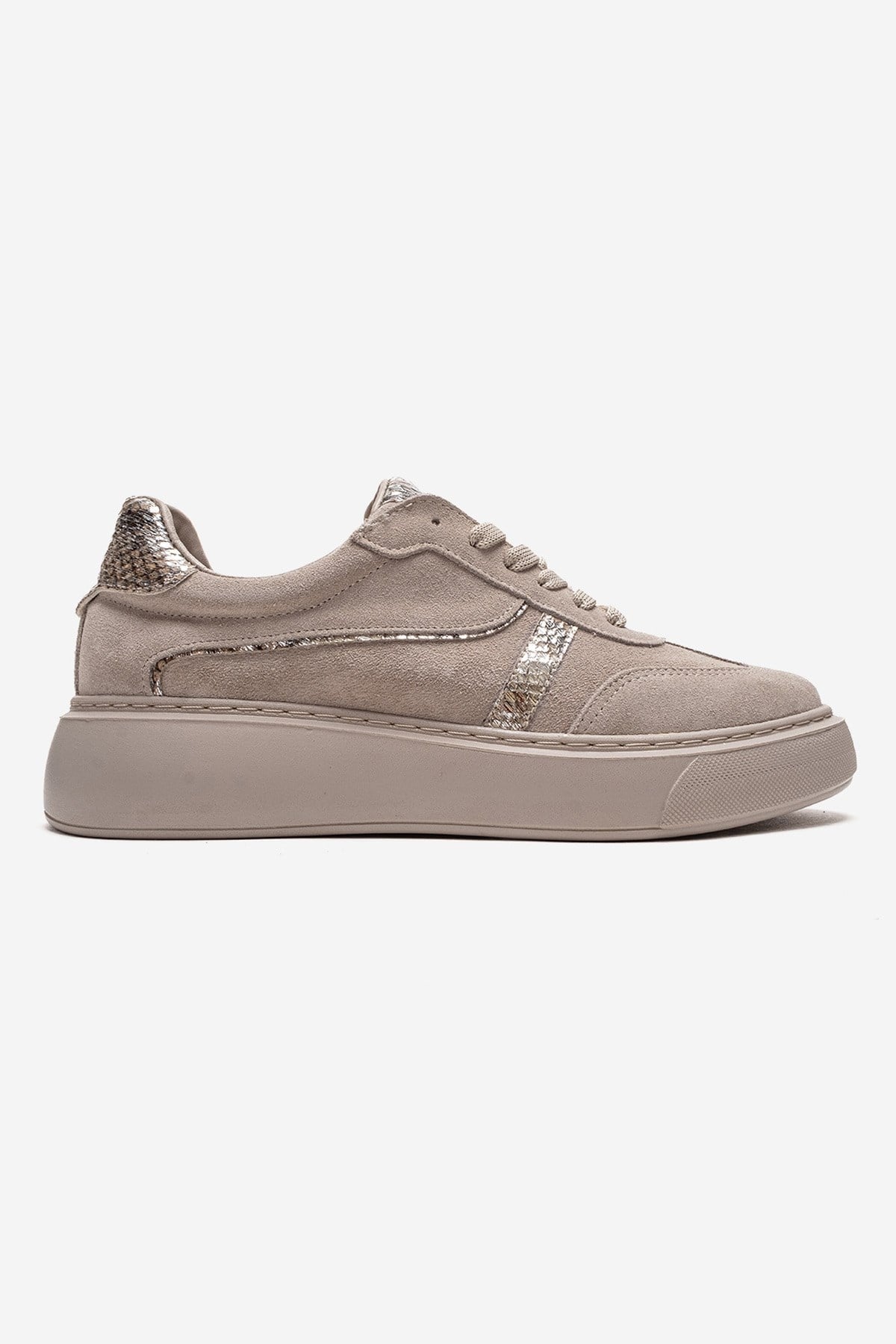 IVARA - Beige Suede Genuine Leather Everyday Sneaker (Women)