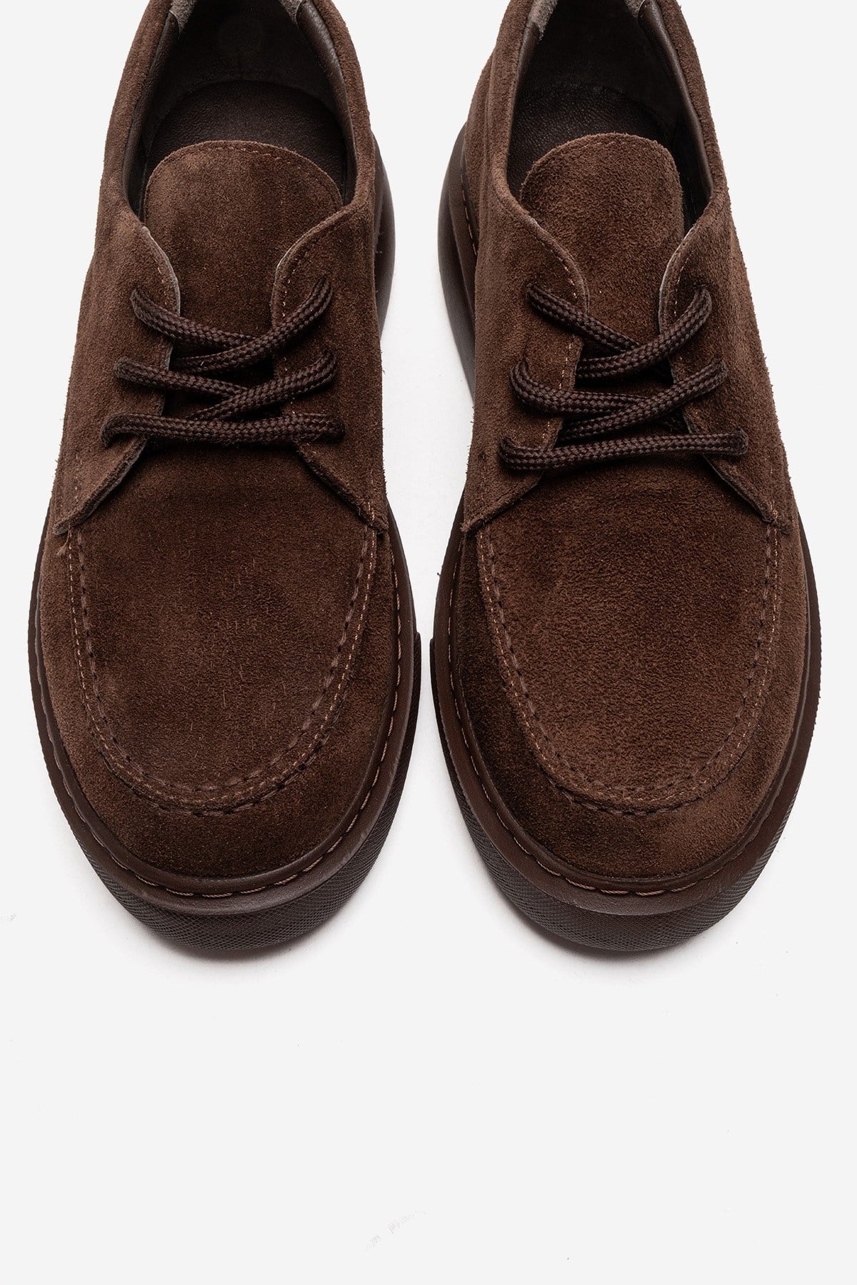 MAREON - Brown Suede Genuine Leather Lace-Up Sneaker (Women)