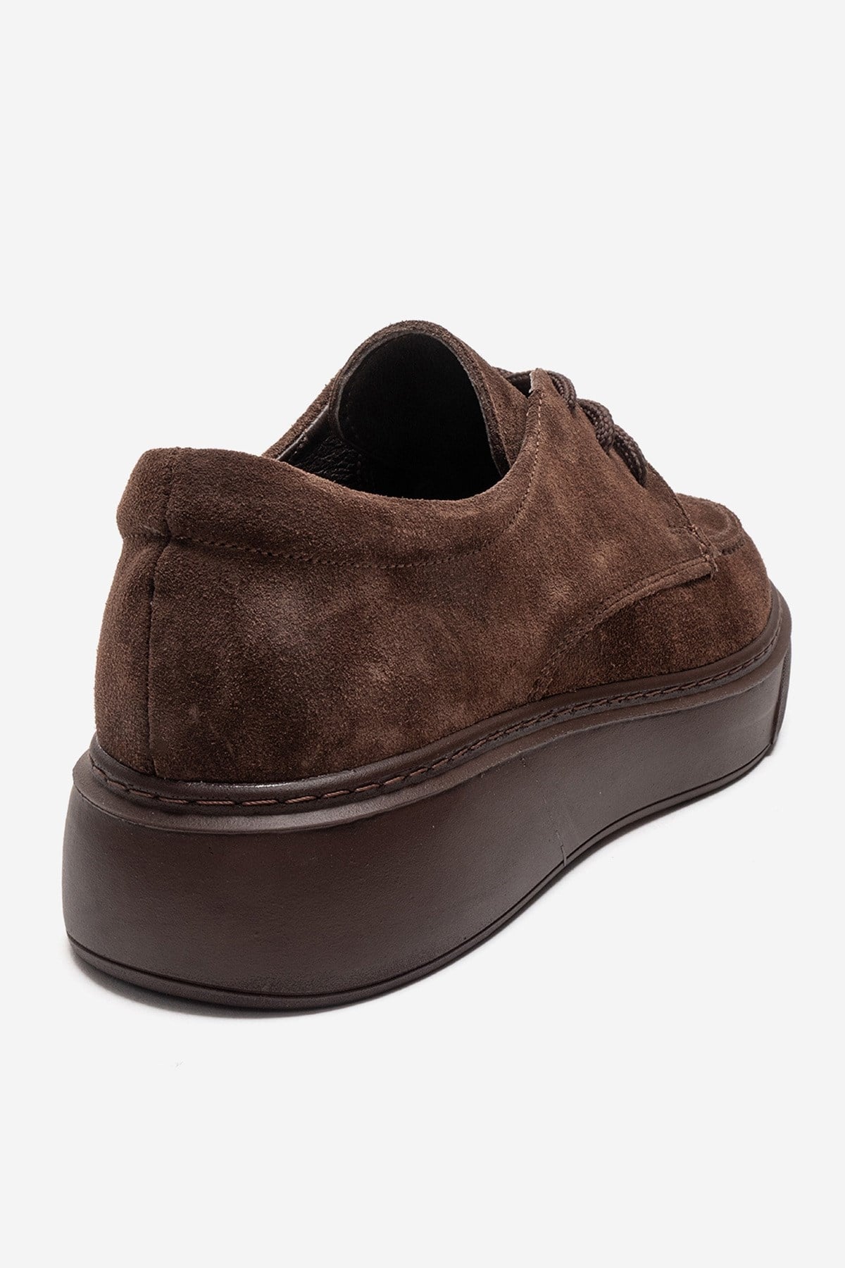MAREON - Brown Suede Genuine Leather Lace-Up Sneaker (Women)