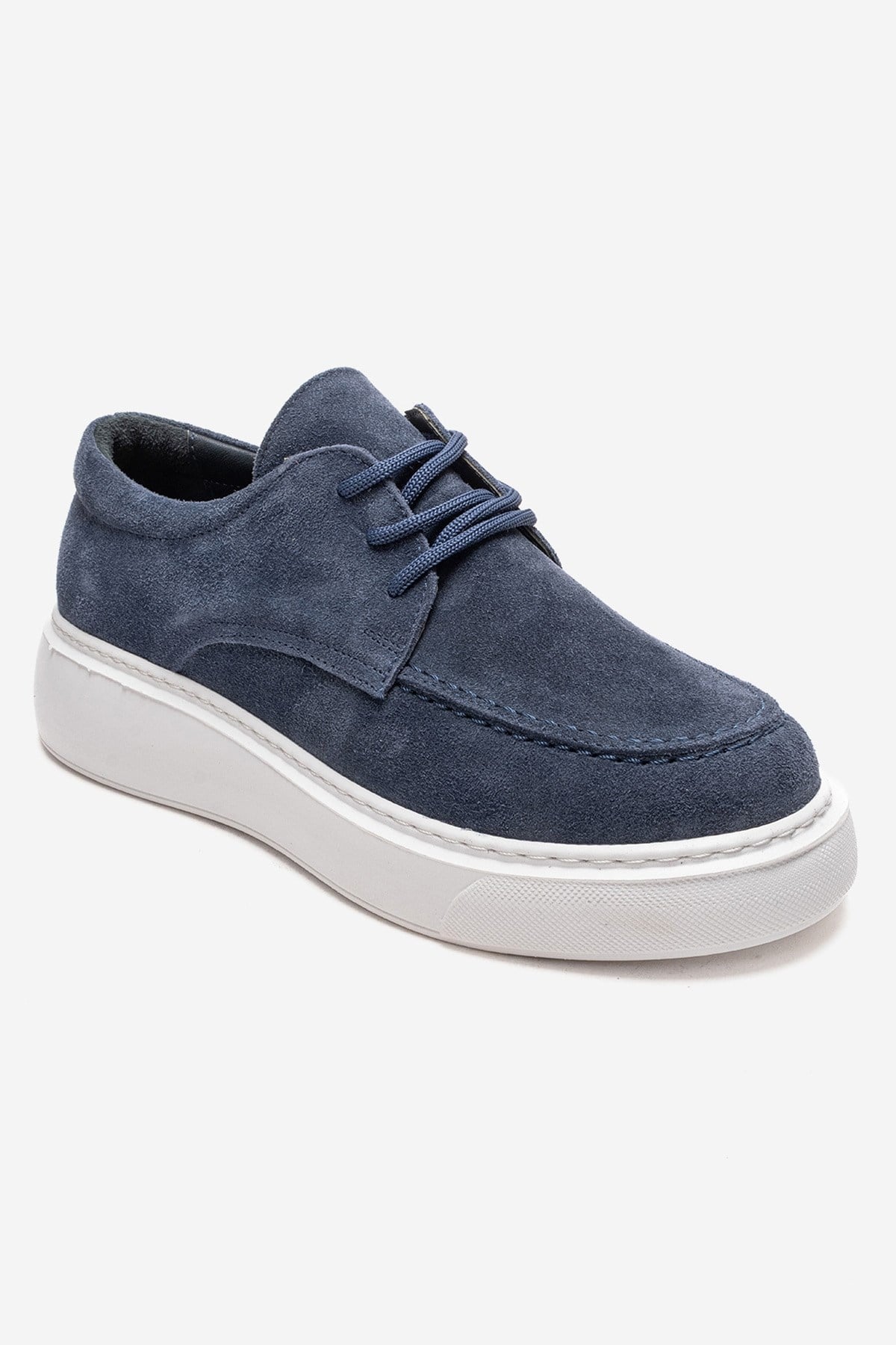 MAREON - Denim Blue Genuine Leather Lace-Up Daily Shoe (Women)
