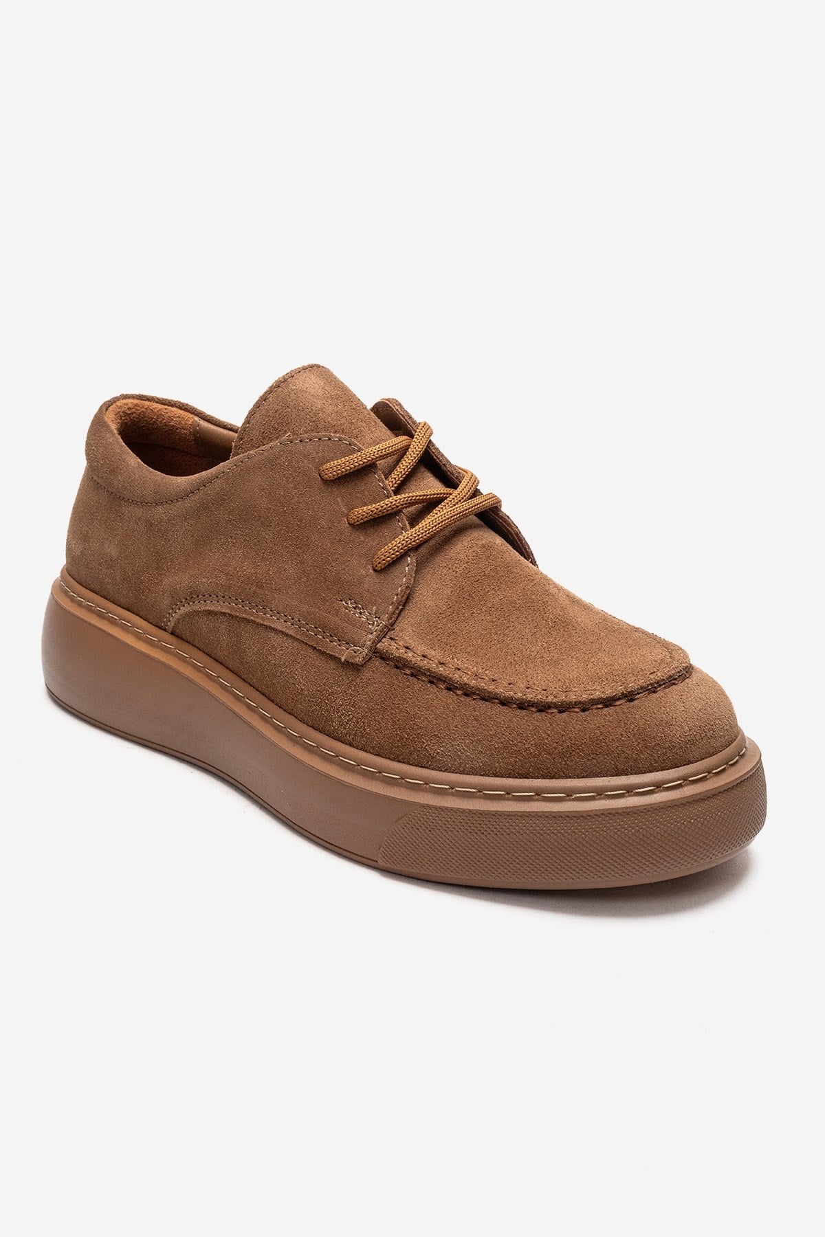 MAREON - Taupe Genuine Leather Lace-Up Daily Shoe (Women)