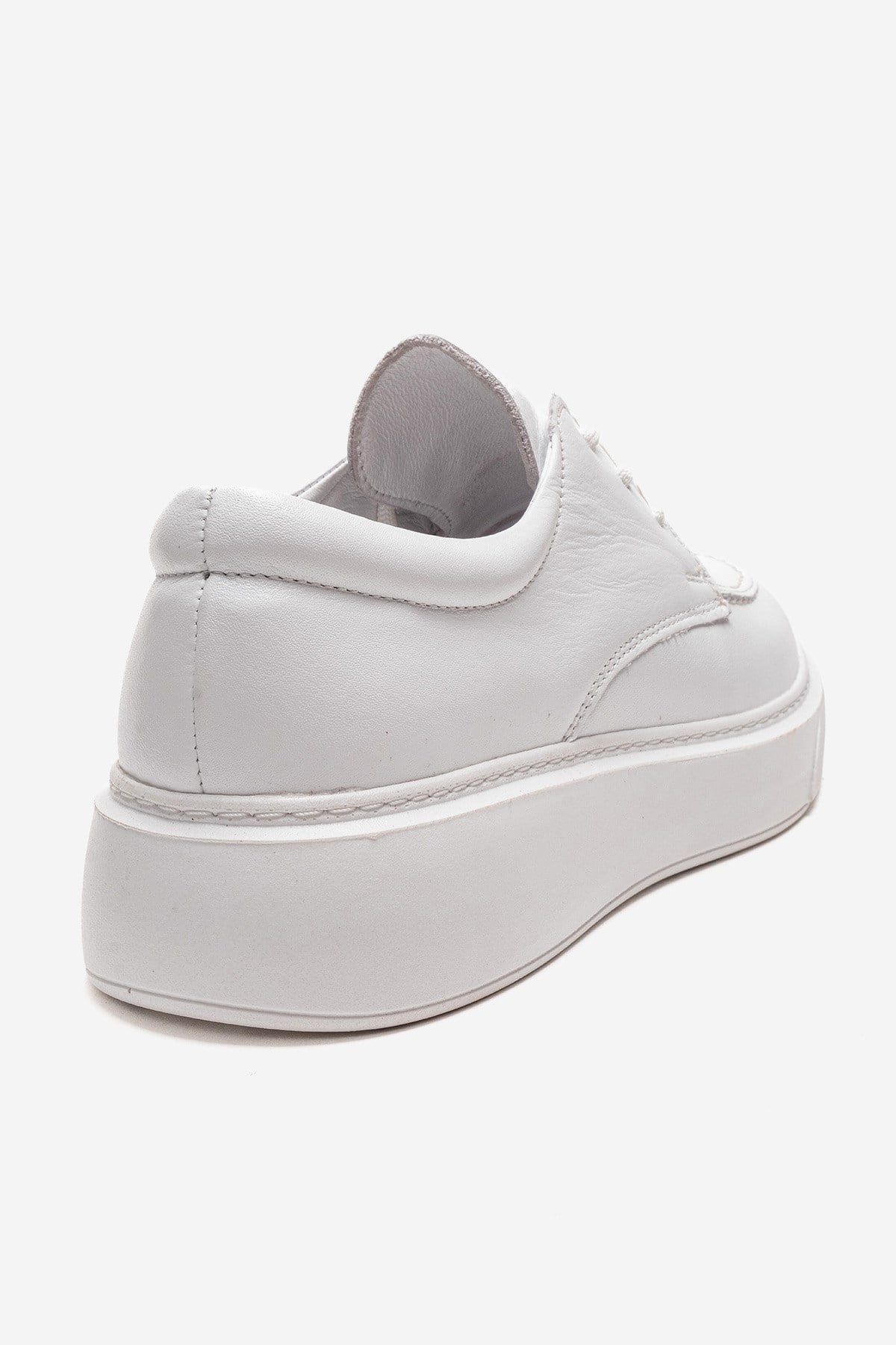 MAREON - White Genuine Leather Lace-Up Daily Shoe (Women)