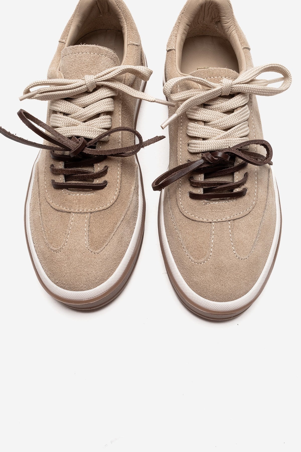 MELLE - Beige Genuine Suede Leather Casual Sneaker (Women)