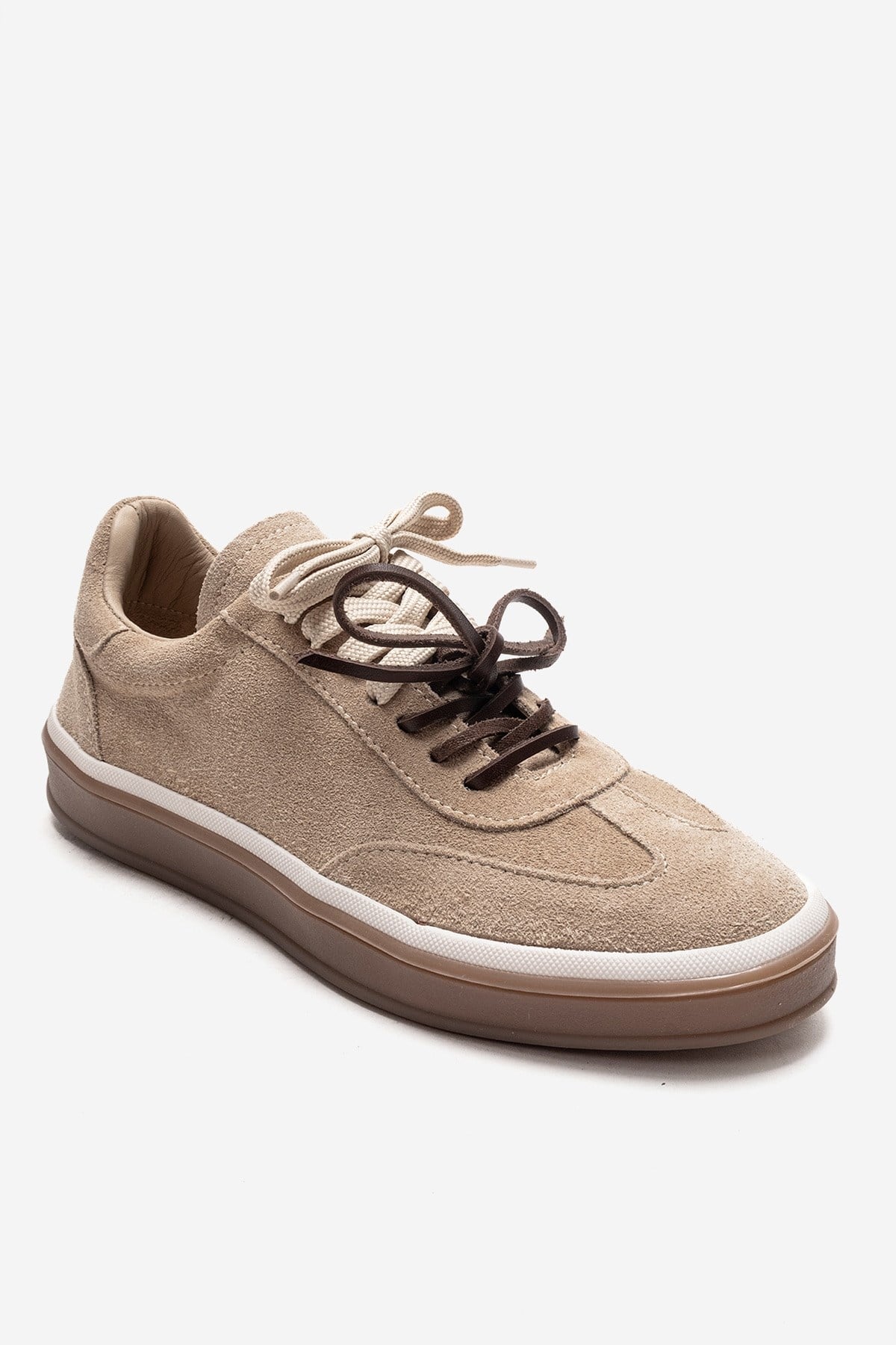 MELLE - Beige Genuine Suede Leather Casual Sneaker (Women)
