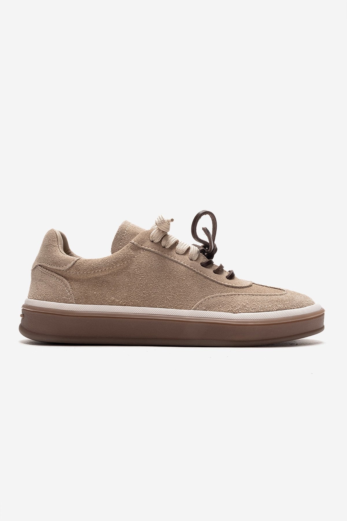 MELLE - Beige Genuine Suede Leather Casual Sneaker (Women)
