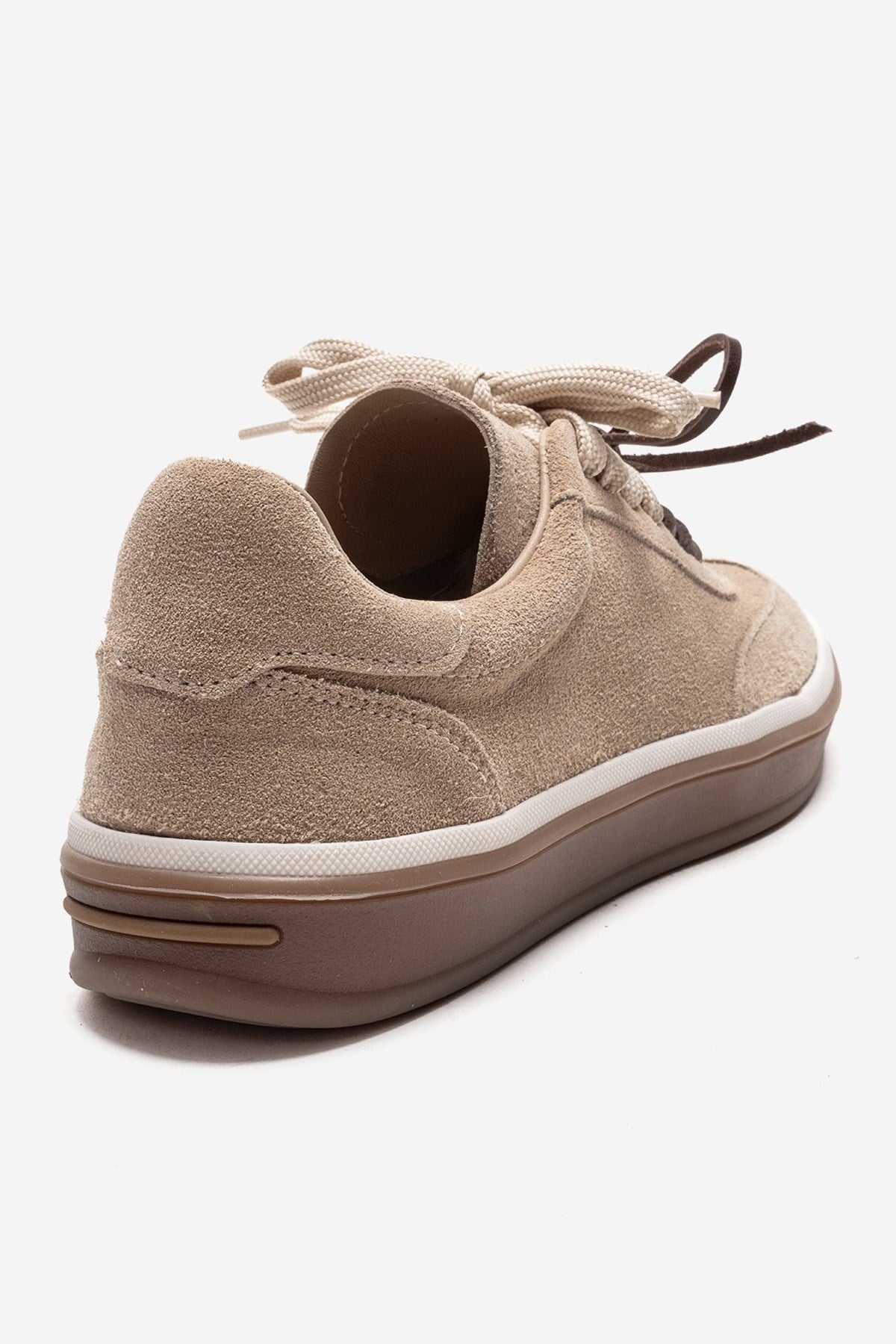 MELLE - Beige Genuine Suede Leather Casual Sneaker (Women)