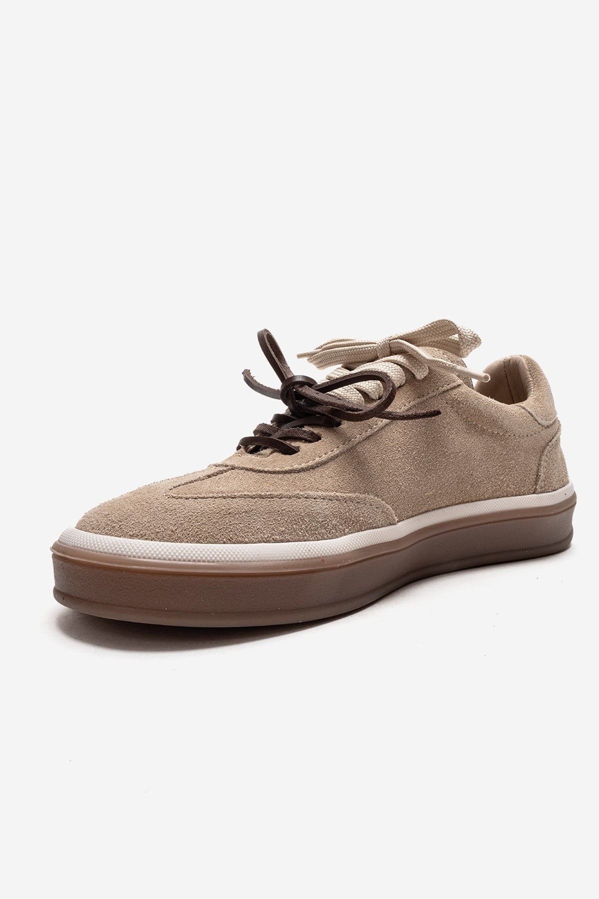 MELLE - Beige Genuine Suede Leather Casual Sneaker (Women)