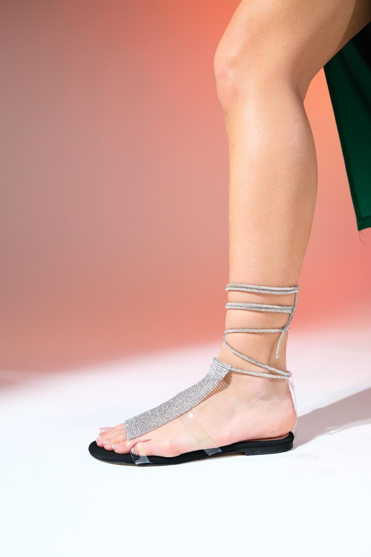 Pesca - Silver Ankle-Tie Sandal (Women)