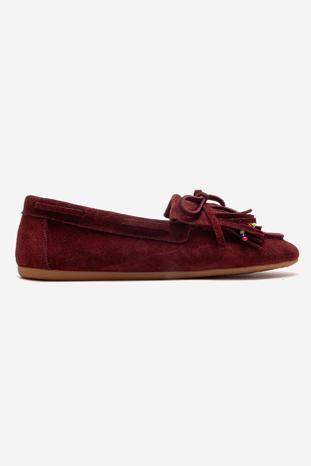 Evelyn - Burgundy Genuine Leather Suede Loafer (Women)