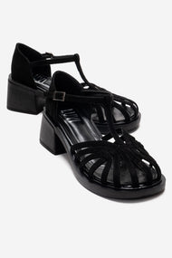 Nolana - Black Block Heel Sandal (Women)