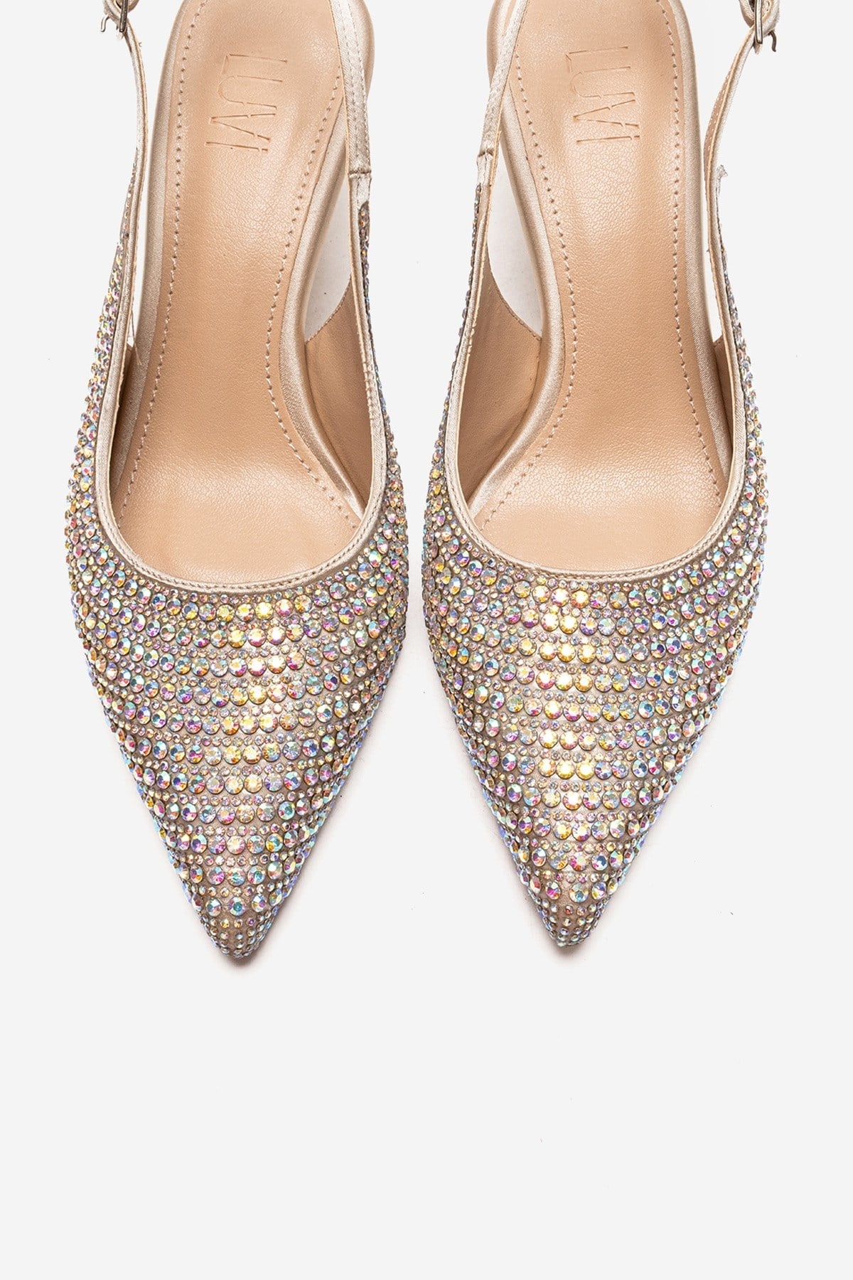 Yasmina - Nude Stone Embellished Stiletto Pump (Women)
