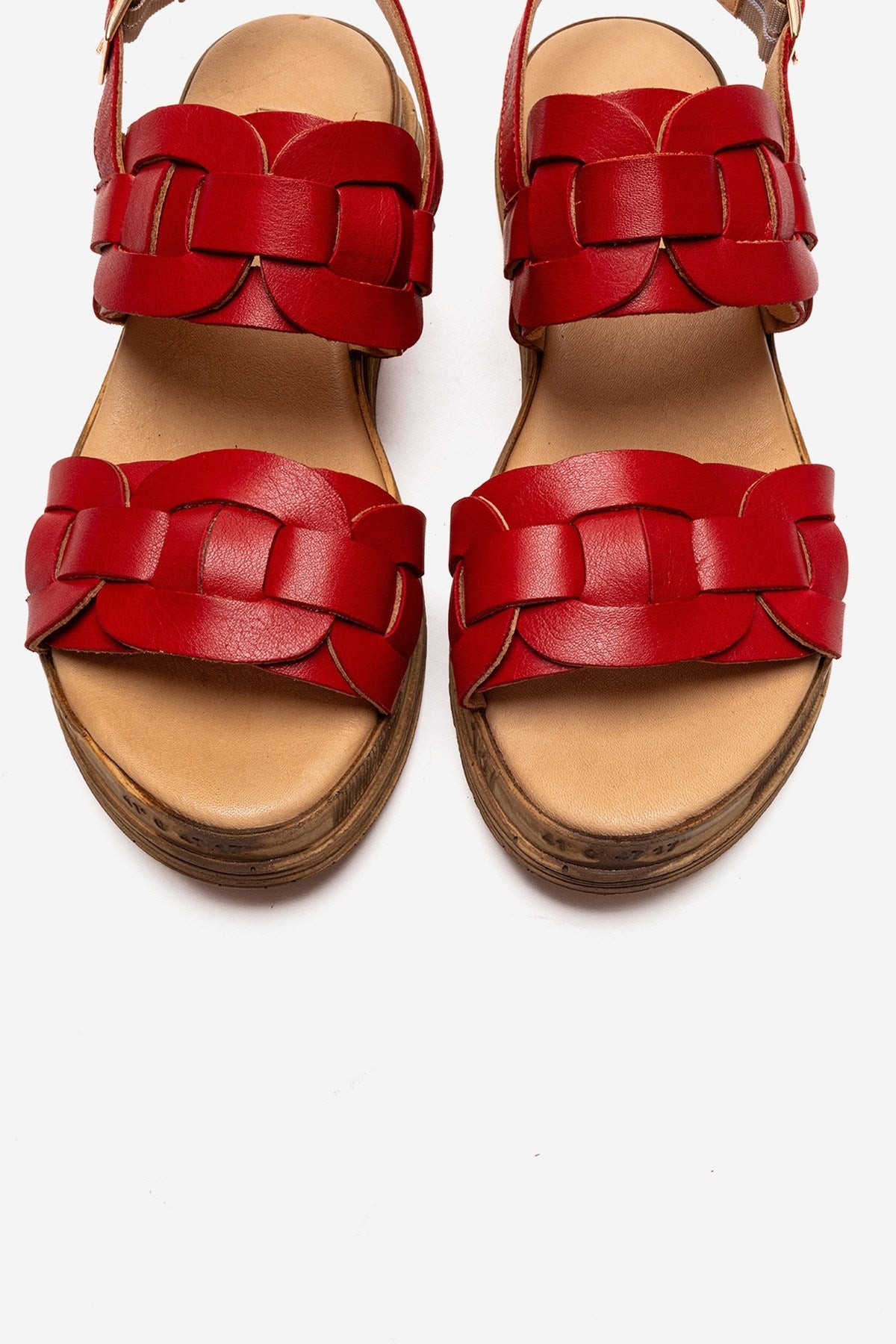 ELVORO - Red Genuine Leather Sandal (Women)