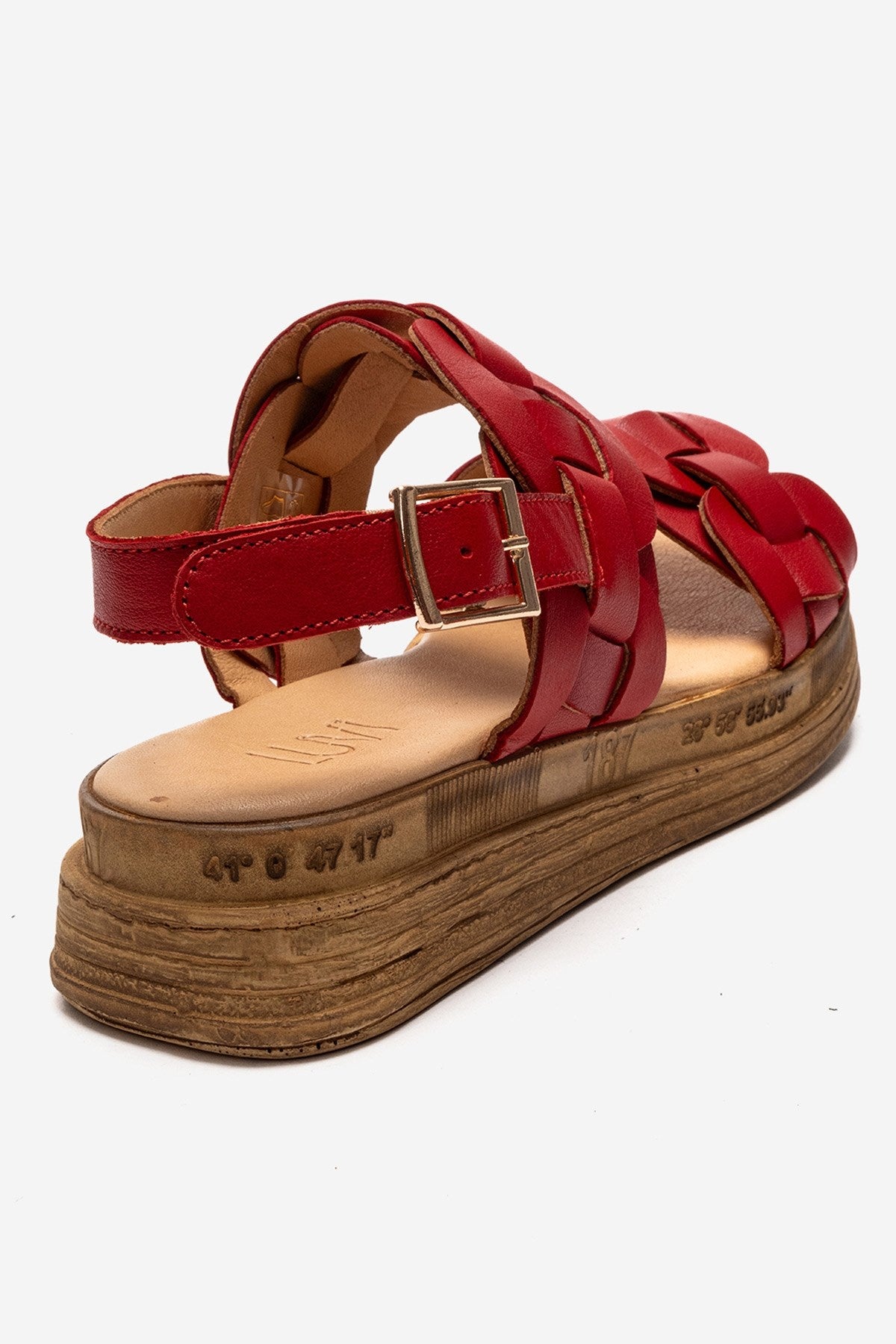 ELVORO - Red Genuine Leather Sandal (Women)
