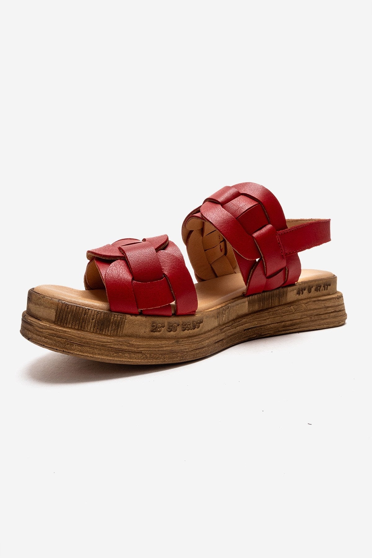 ELVORO - Red Genuine Leather Sandal (Women)