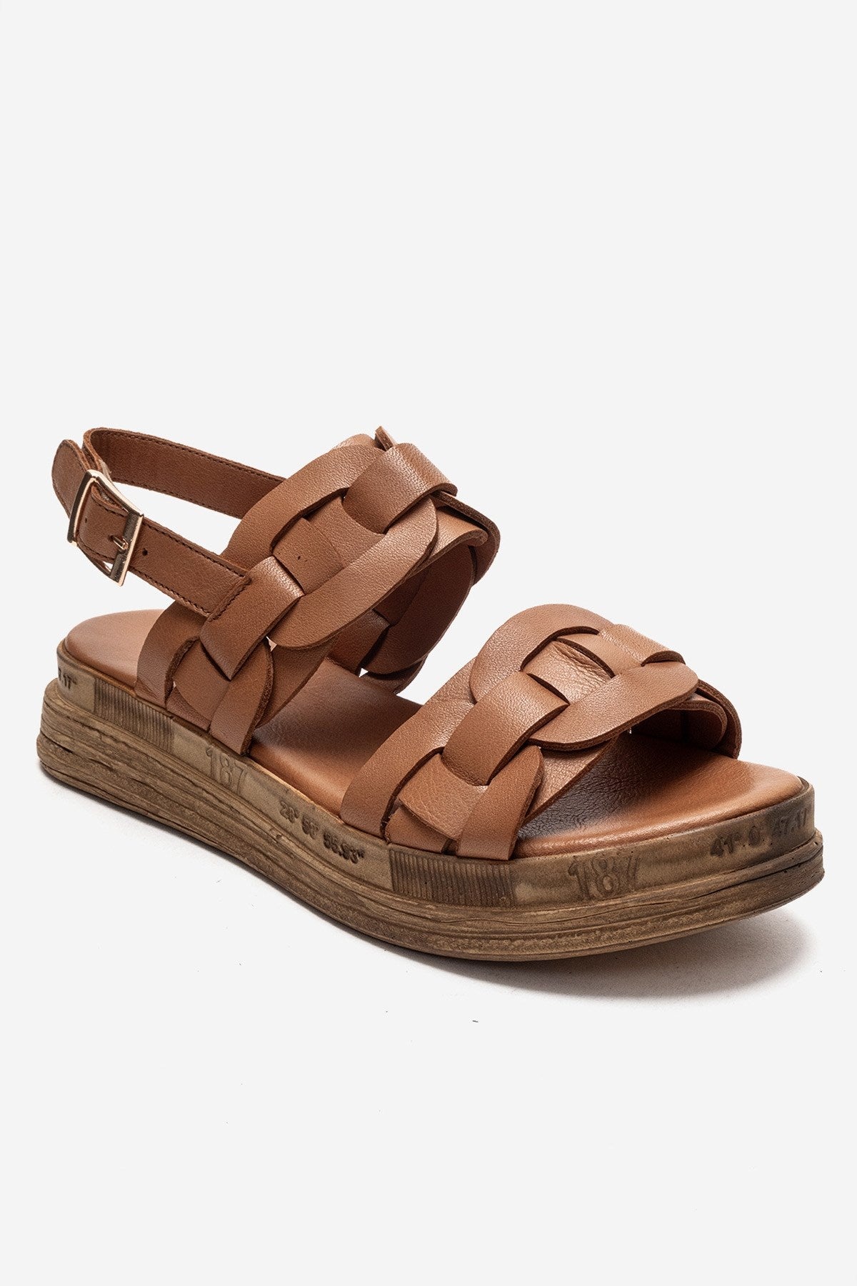 ELVORO - Camel Genuine Leather Sandal (Women)