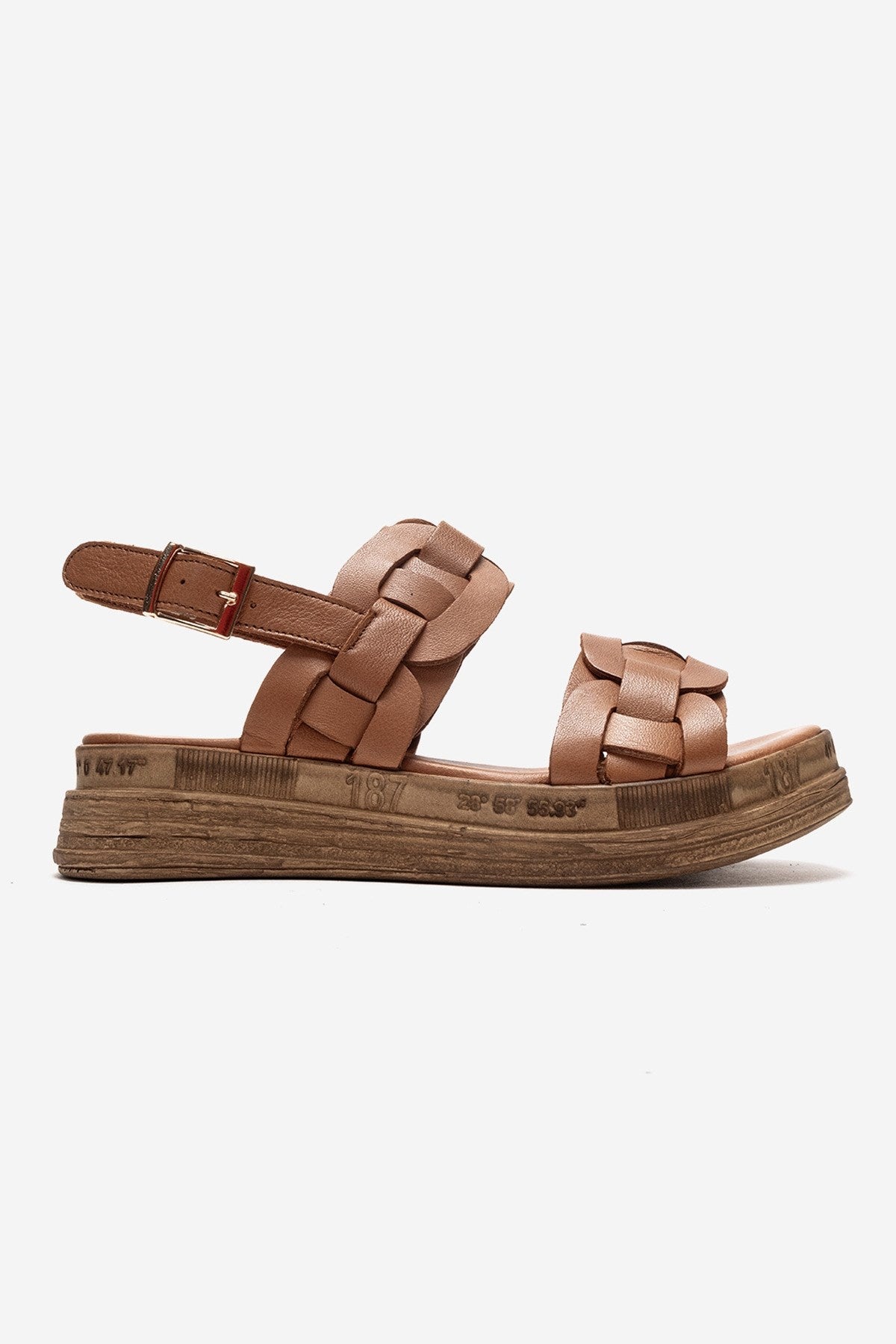 ELVORO - Camel Genuine Leather Sandal (Women)