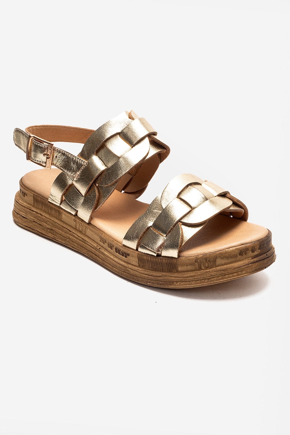 ELVORO - Gold Genuine Leather Sandal (Women)