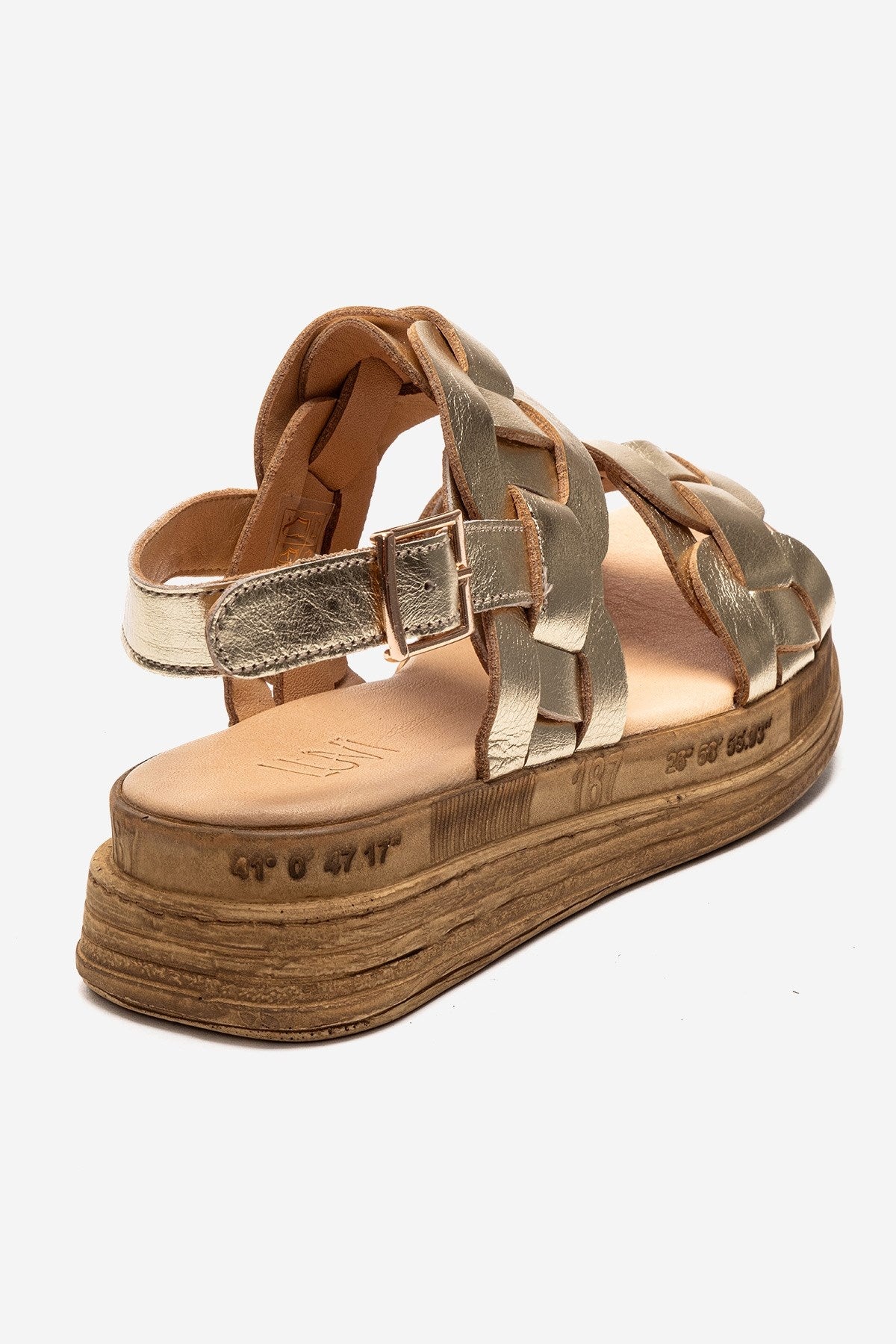 ELVORO - Gold Genuine Leather Sandal (Women)