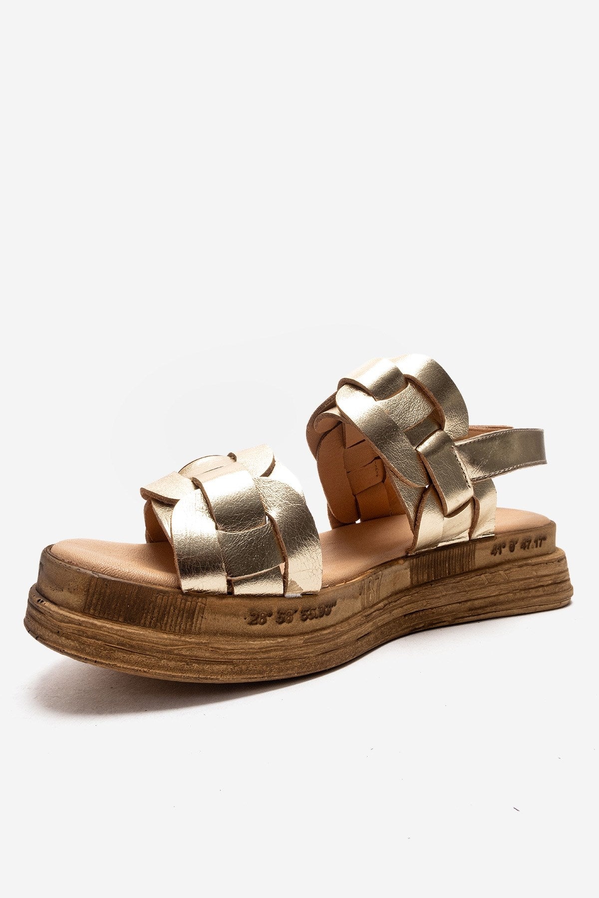 ELVORO - Gold Genuine Leather Sandal (Women)