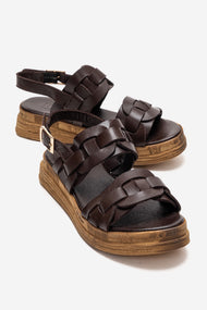 ELVORO - Brown Genuine Leather Sandal (Women)