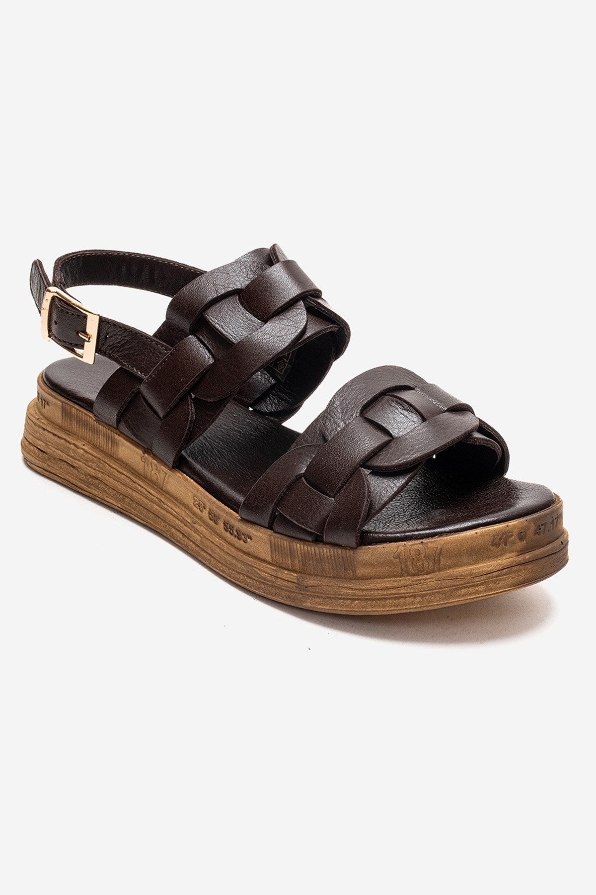 ELVORO - Brown Genuine Leather Sandal (Women)