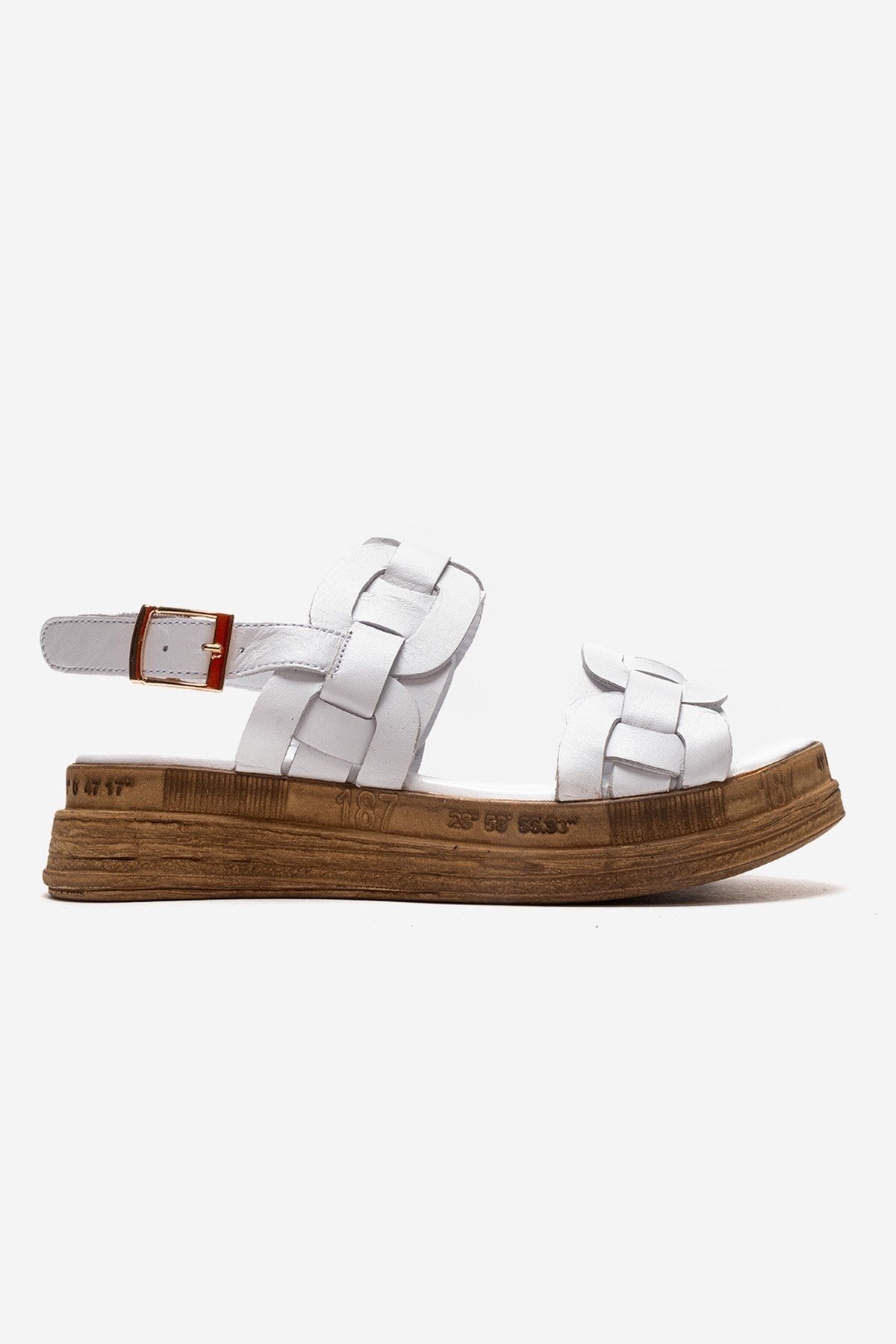 ELVORO - White Genuine Leather Sandal (Women)