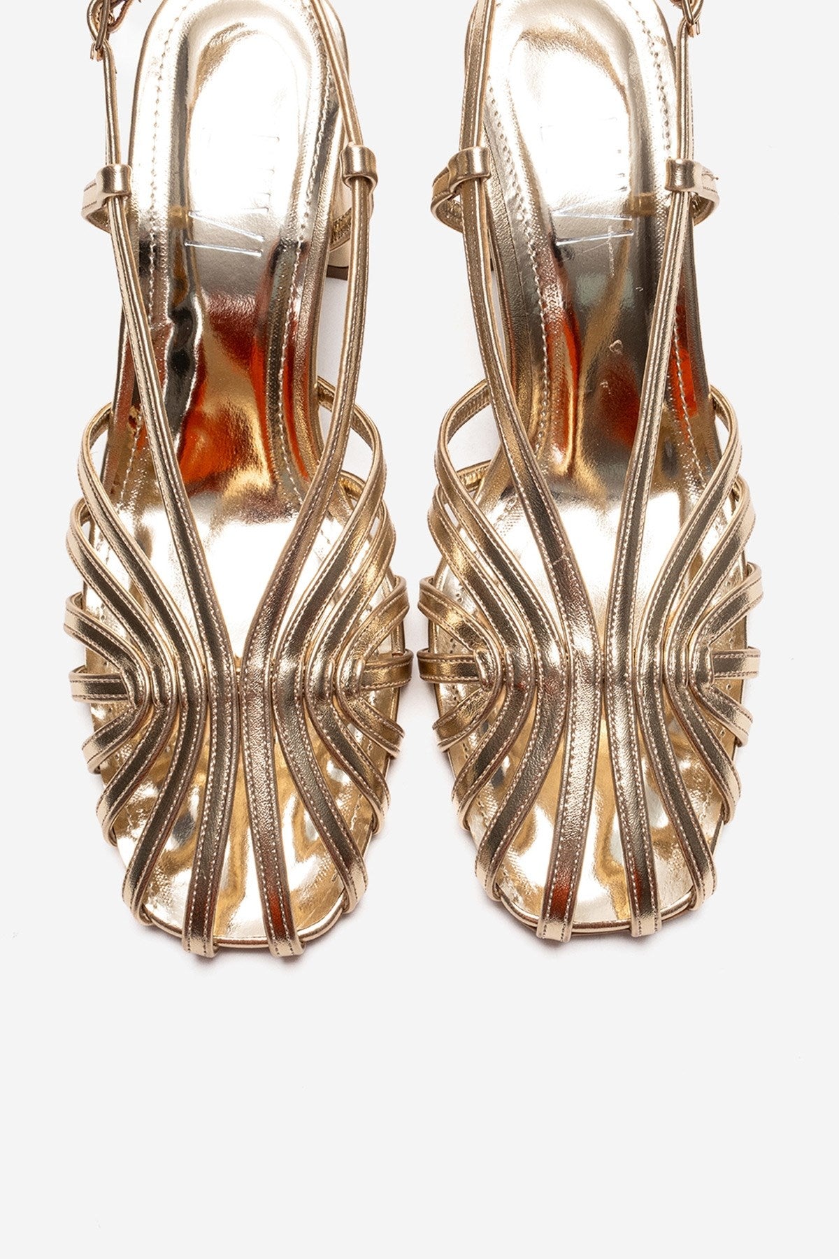 WILDA - Gold Block Heel Shoe (Women)