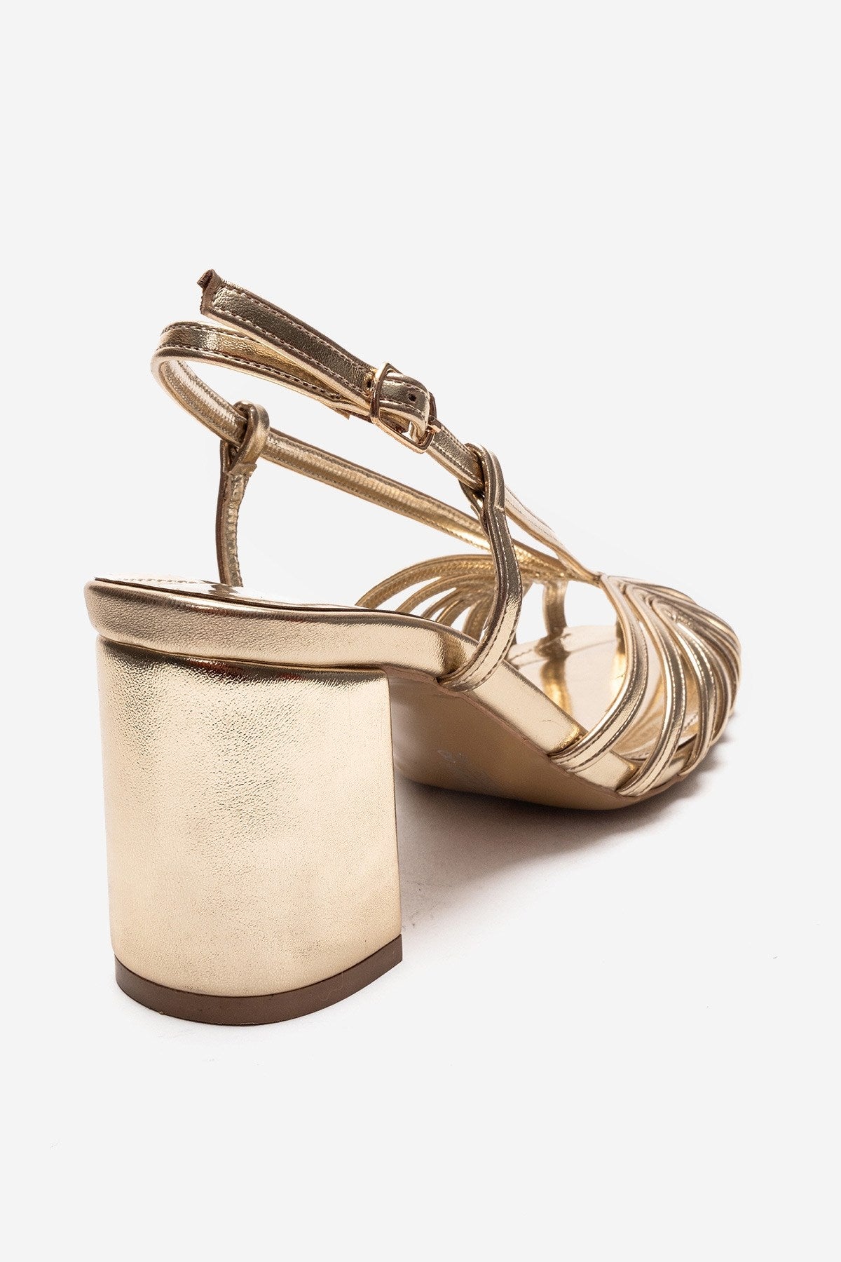 WILDA - Gold Block Heel Shoe (Women)