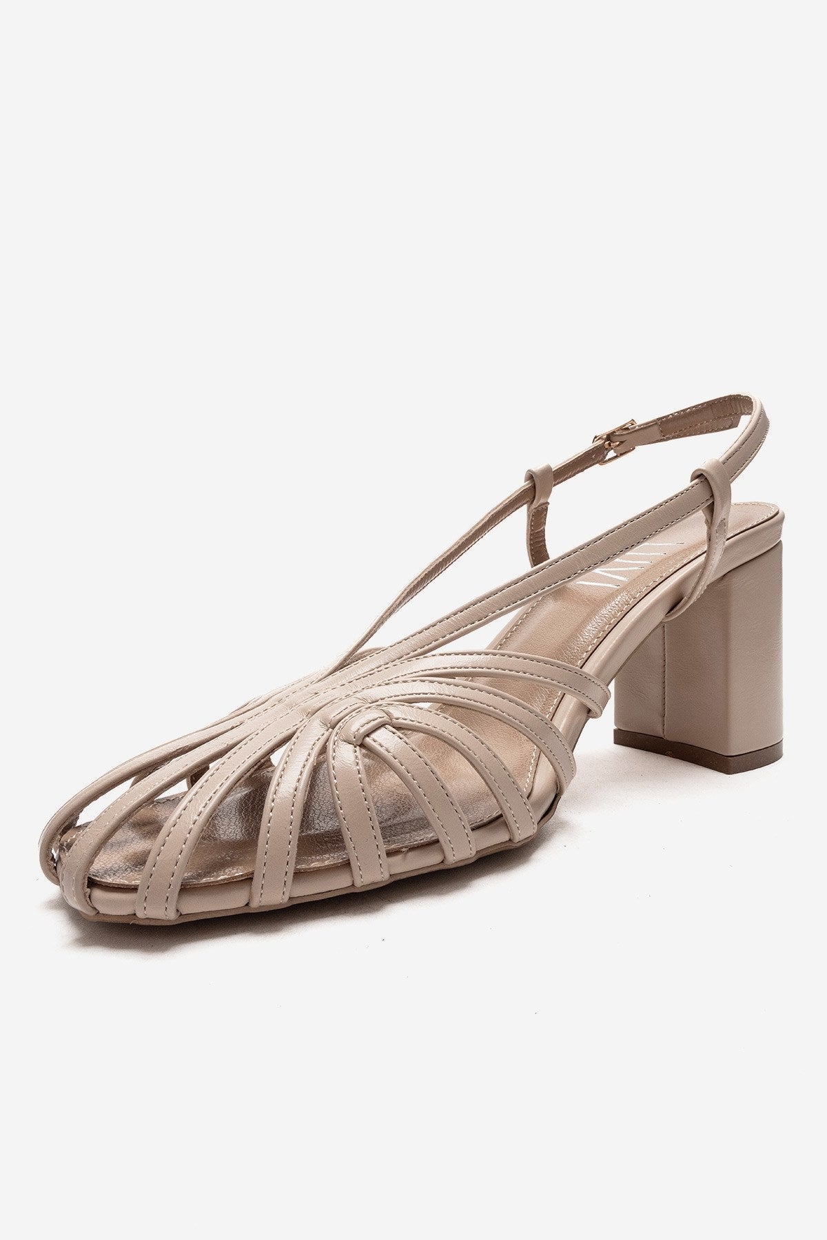 WILDA - Beige Block Heel Shoe (Women)
