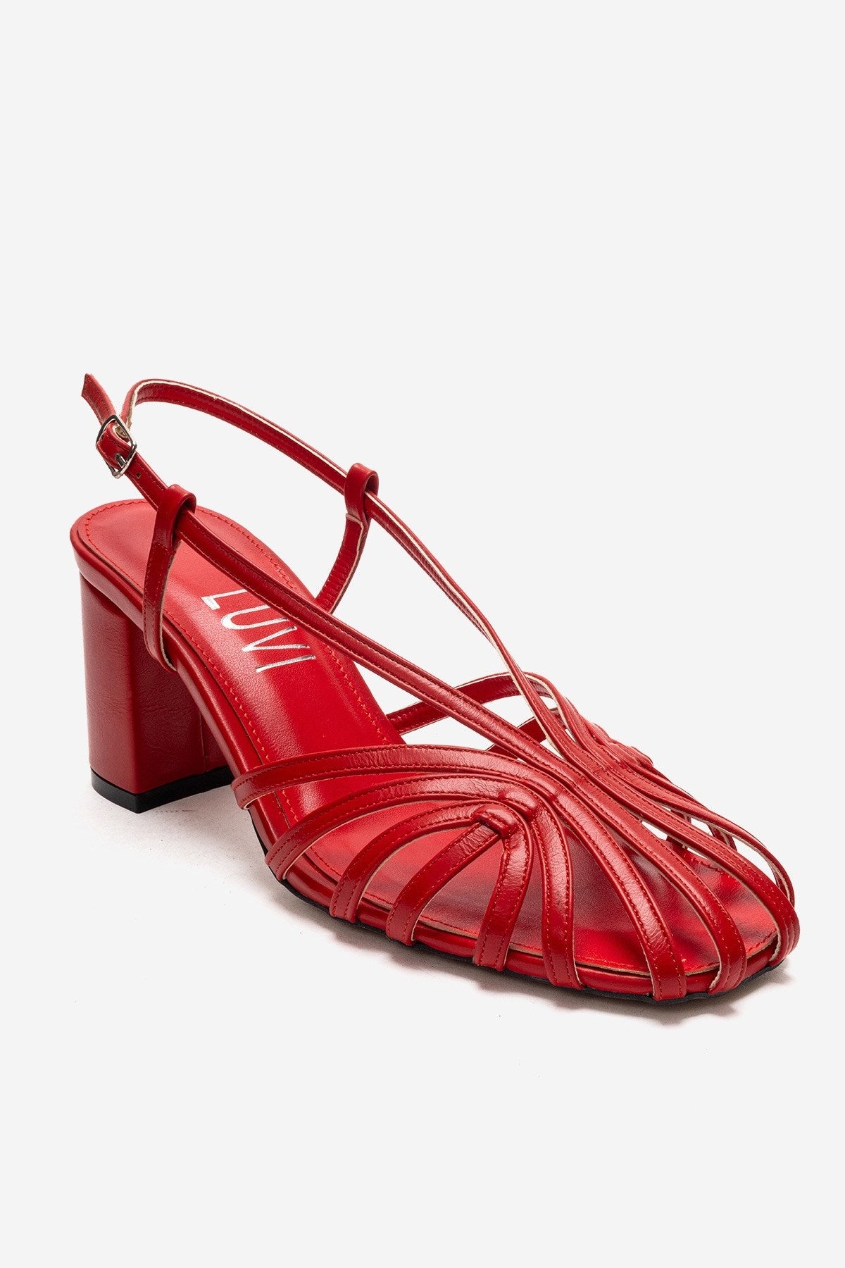 WILDA - Red Block Heel Shoe (Women)