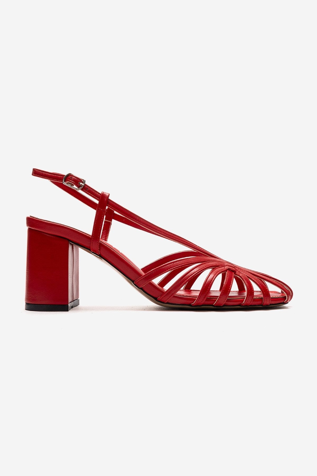 WILDA - Red Block Heel Shoe (Women)