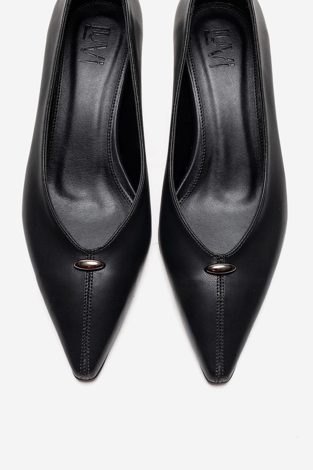 VERSAY - Black Pointed Toe Kitten Heel Pump (Women)