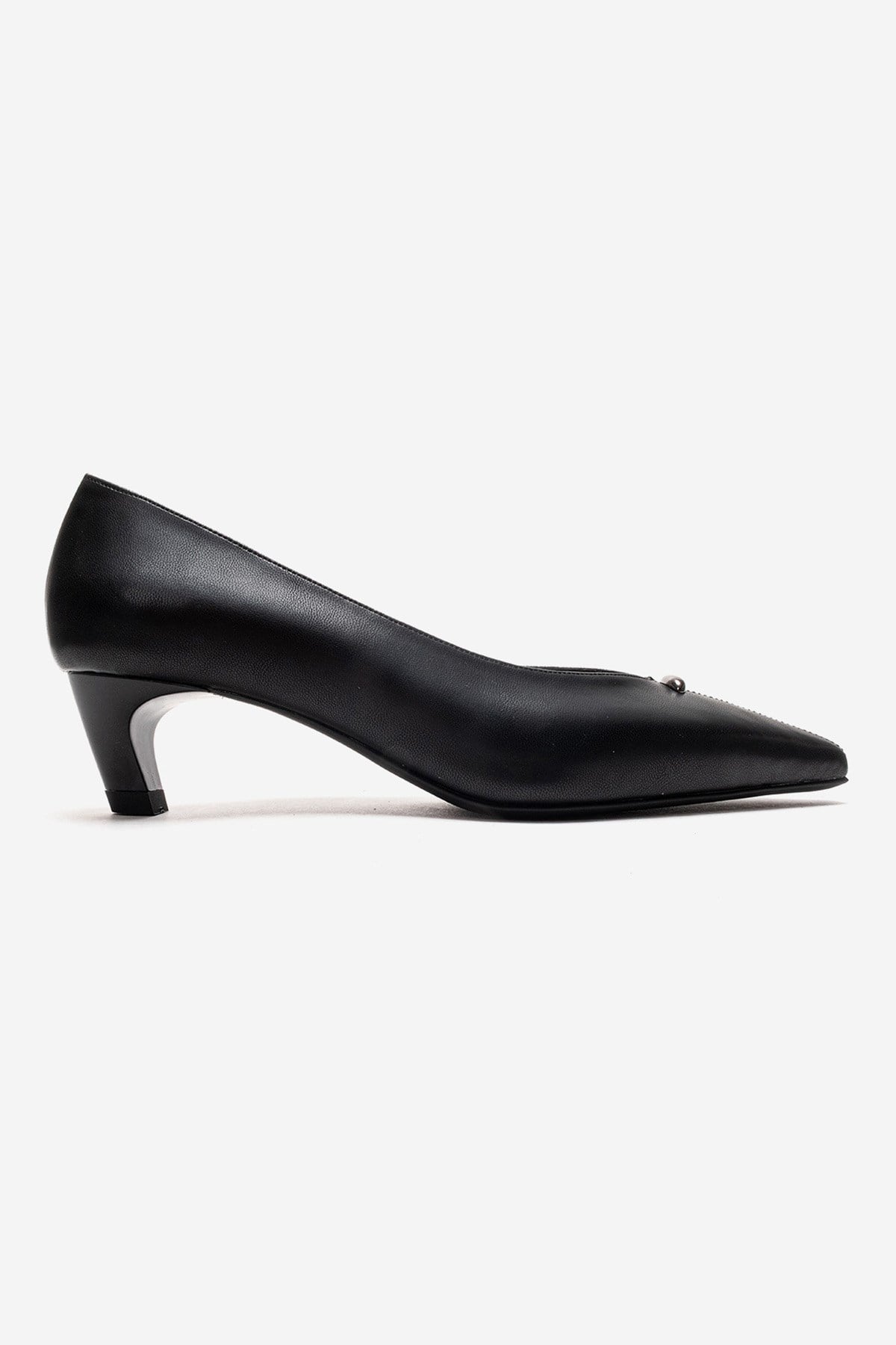 VERSAY - Black Pointed Toe Kitten Heel Pump (Women)