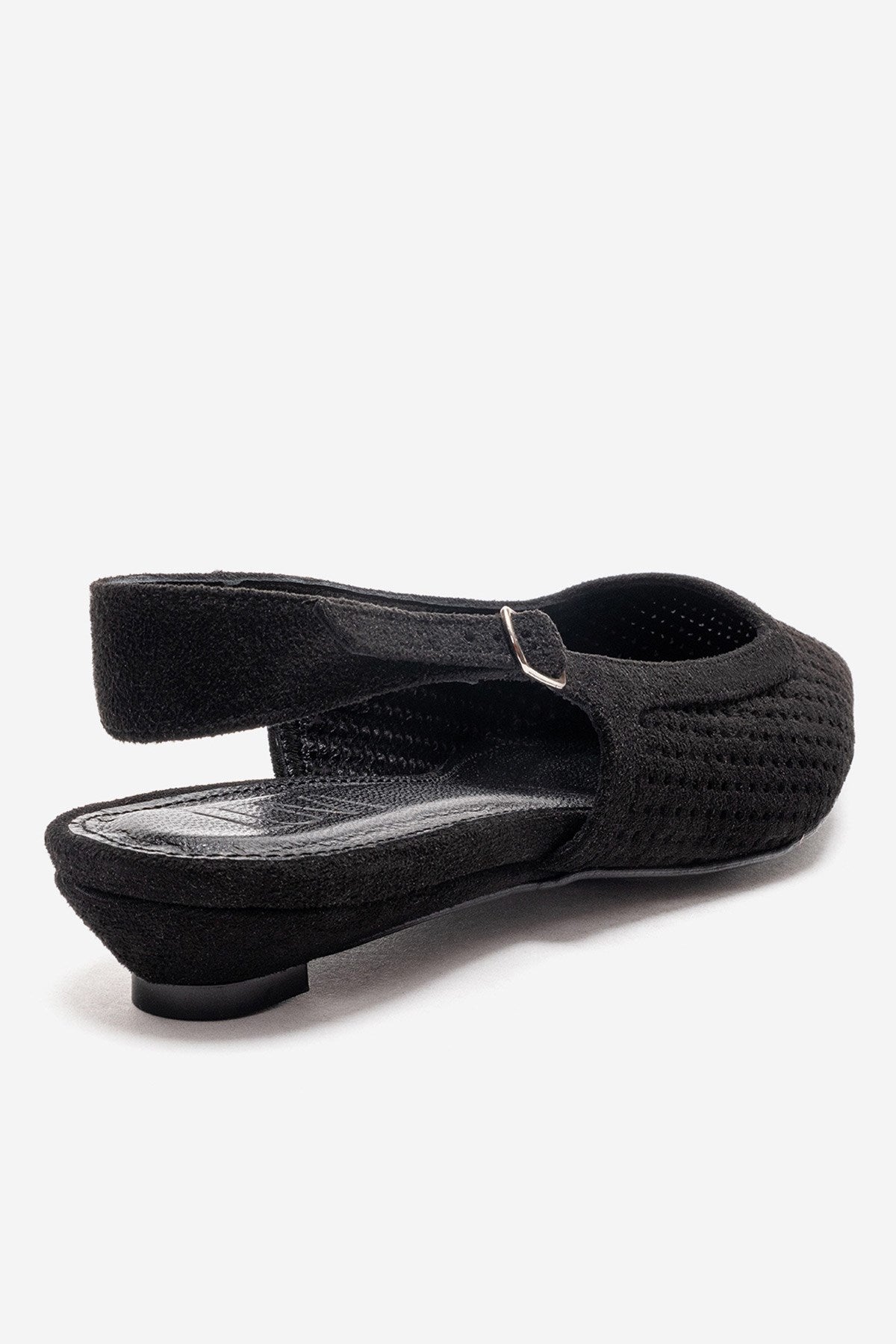 AVIVA - Black Genuine Leather Pointed Toe Low Block Heel Pump (Women)