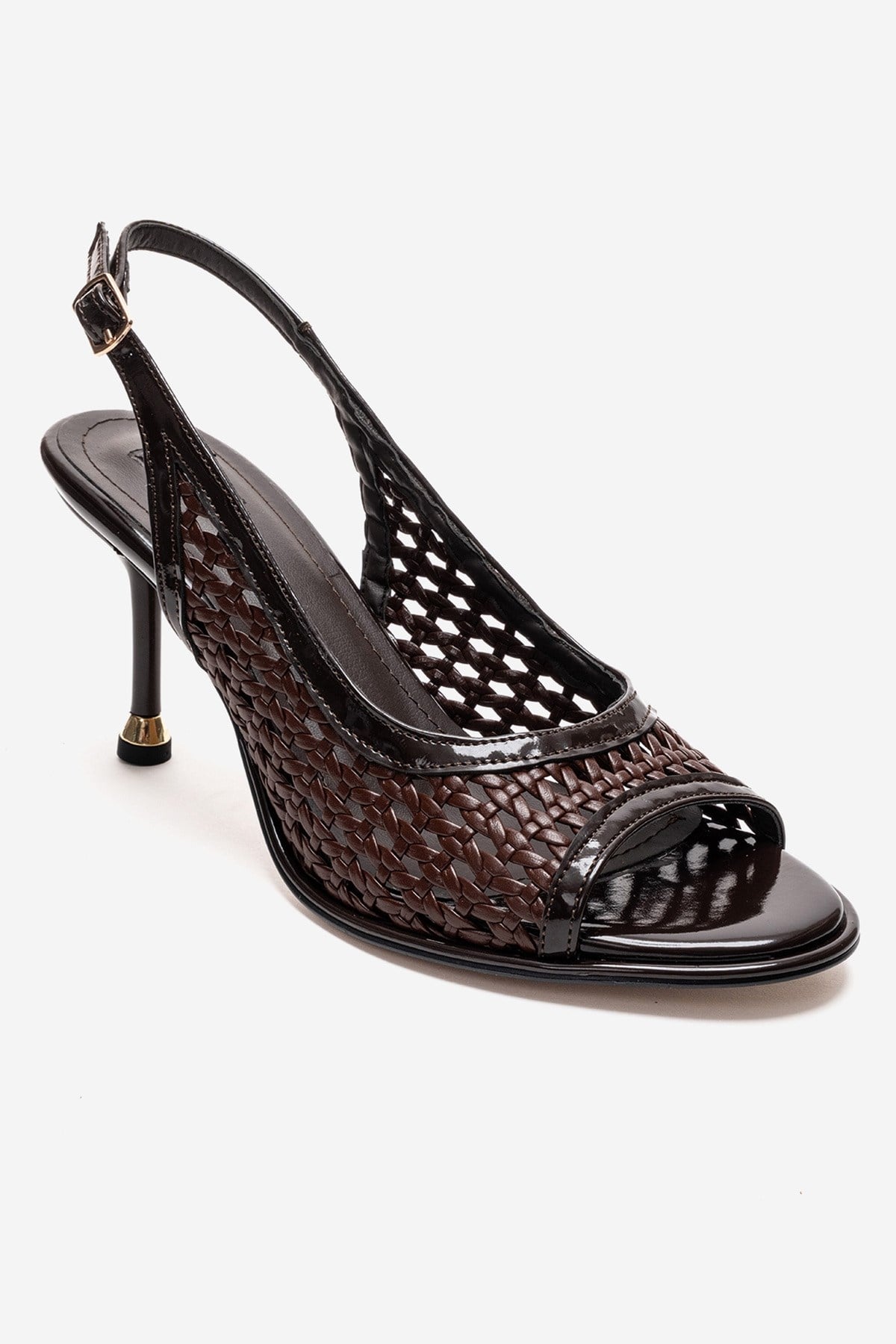 BONITO - Brown Woven Stiletto Heeled Shoe (Women)