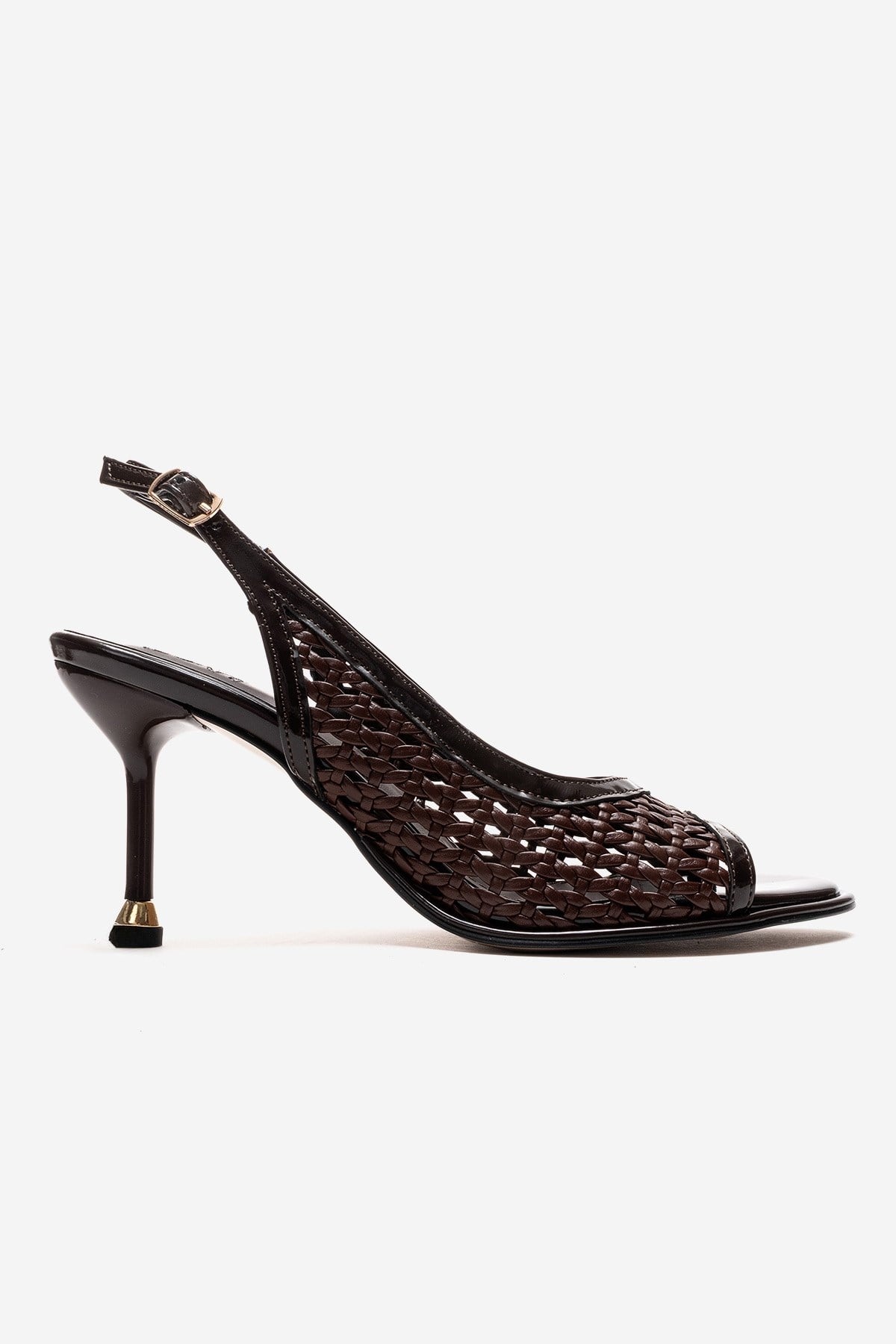 BONITO - Brown Woven Stiletto Heeled Shoe (Women)
