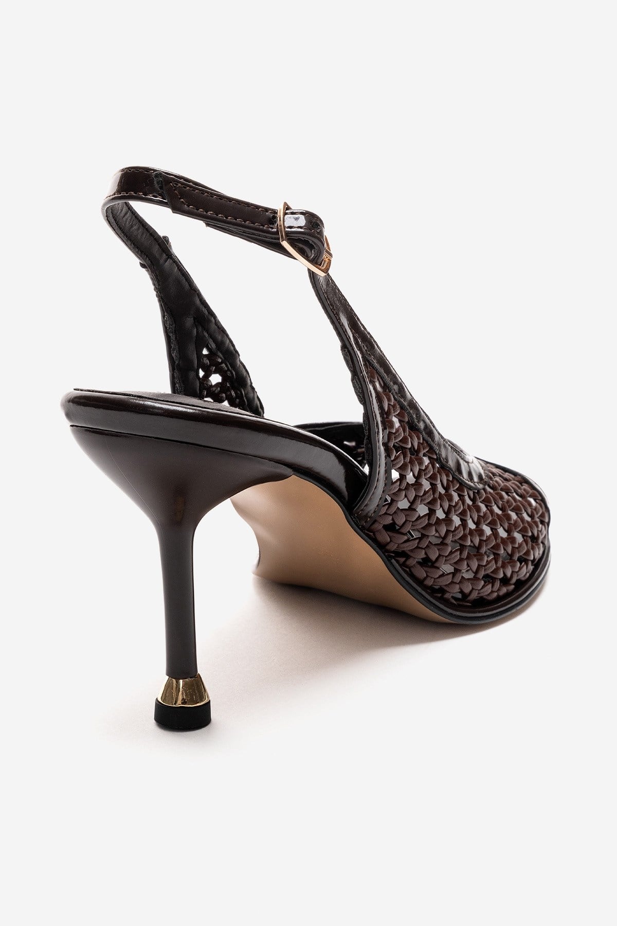 BONITO - Brown Woven Stiletto Heeled Shoe (Women)