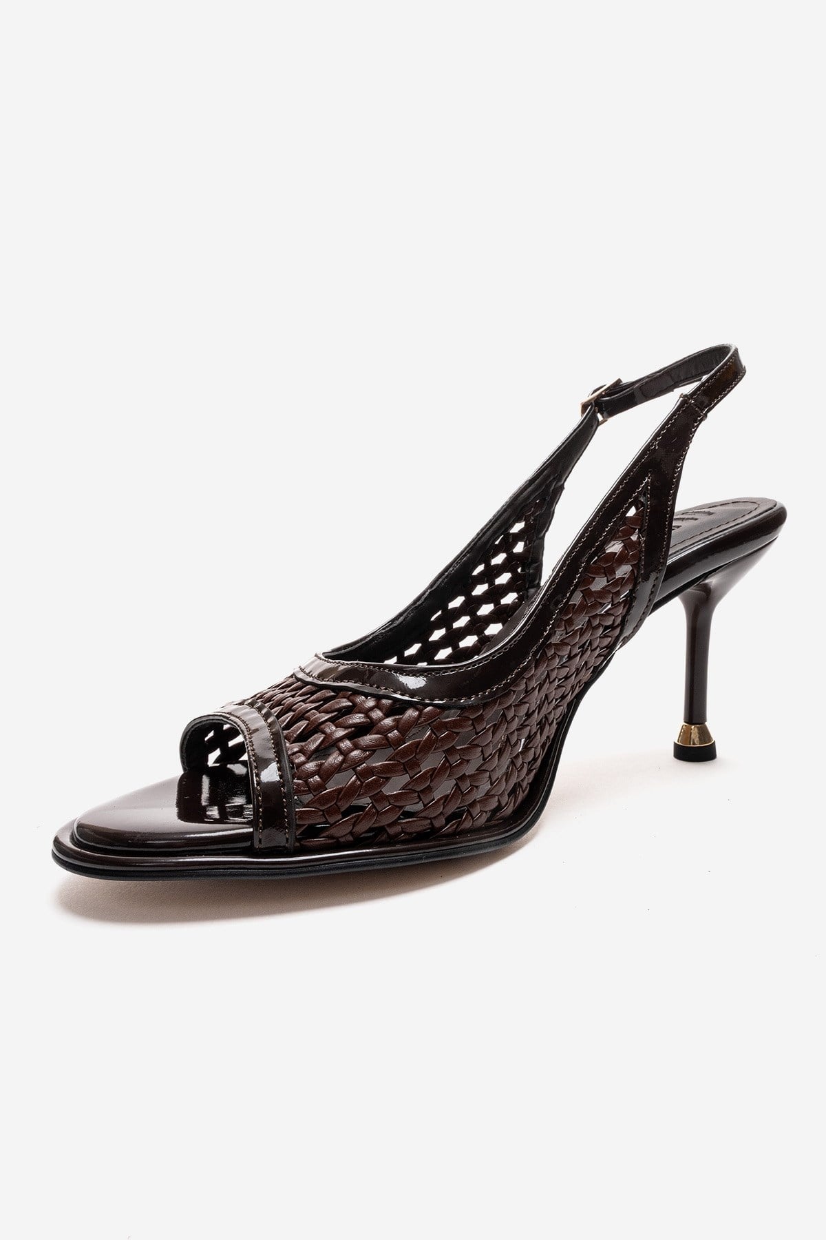 BONITO - Brown Woven Stiletto Heeled Shoe (Women)