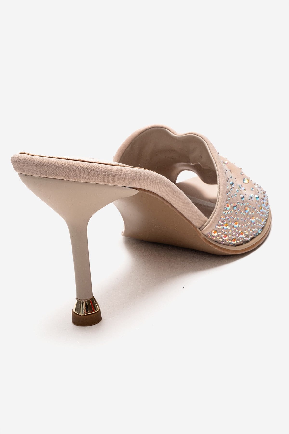 Karina - Beige Jeweled Stiletto Slide (Women)