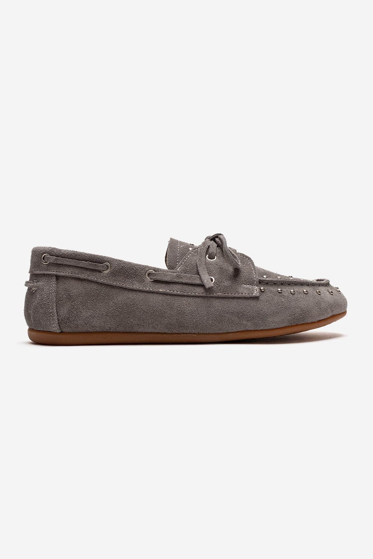 Cuesta - Gray Suede Genuine Leather Lace-Up Loafer (Women)