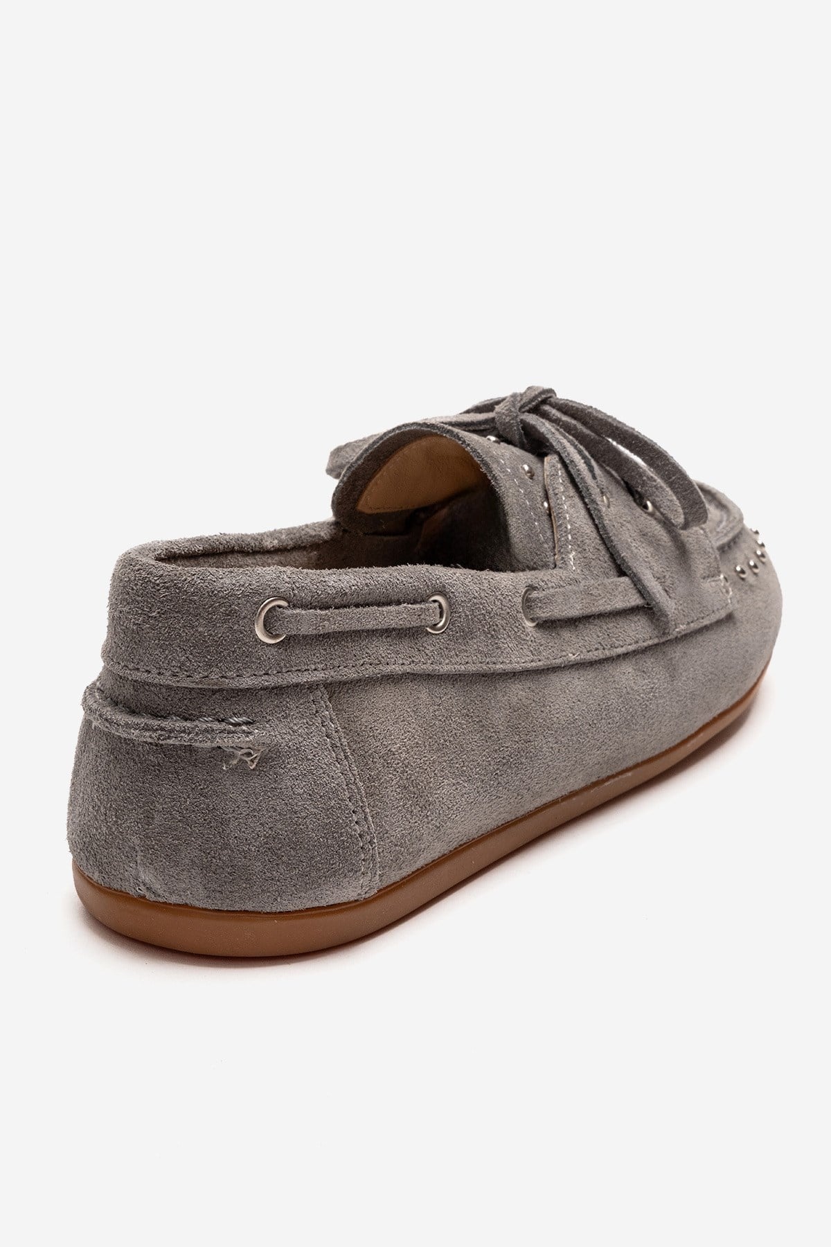 Cuesta - Gray Suede Genuine Leather Lace-Up Loafer (Women)