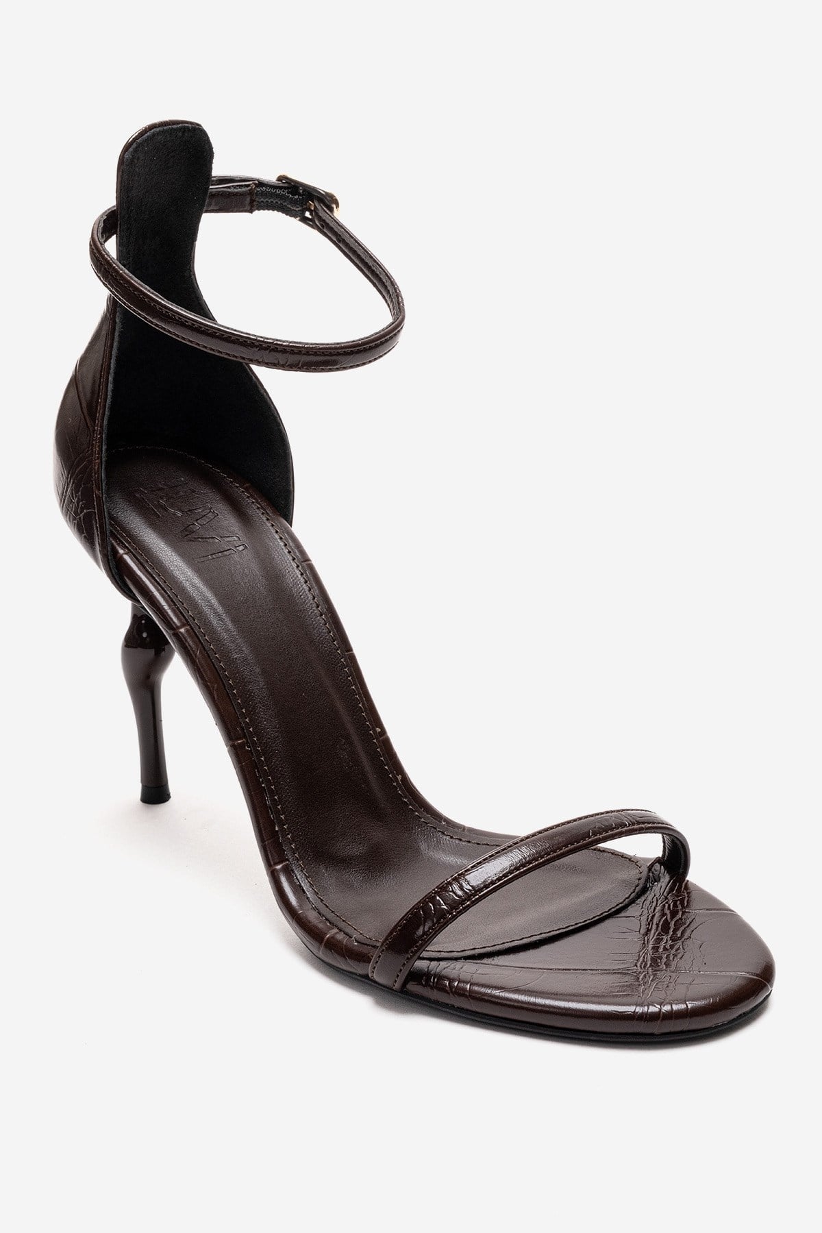Yelena - Brown Printed Thin-Strap Stiletto Pump (Women)
