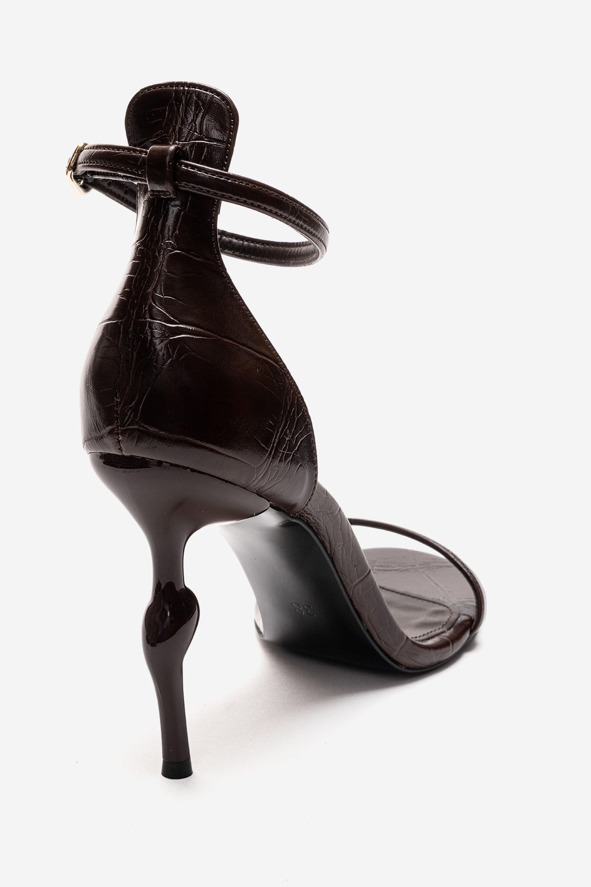 Yelena - Brown Printed Thin-Strap Stiletto Pump (Women)