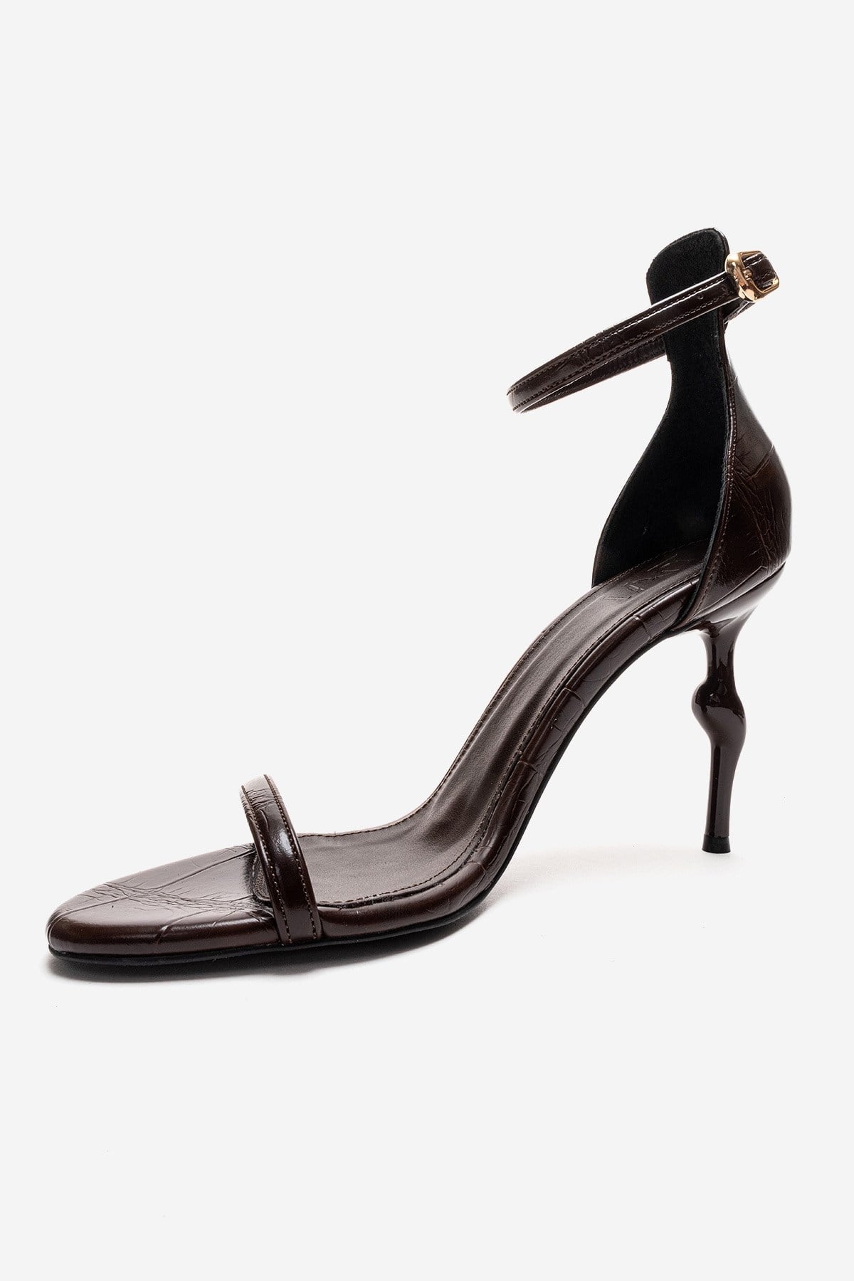 Yelena - Brown Printed Thin-Strap Stiletto Pump (Women)