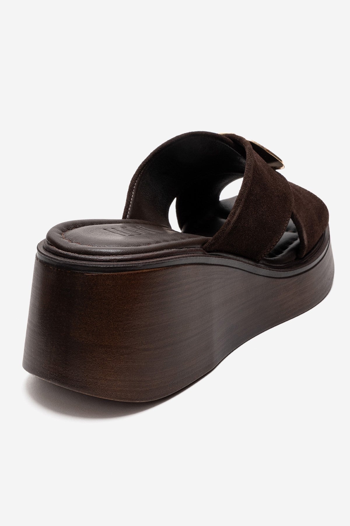 Fianna - Cognac Genuine Leather Wedge Heel Slide (Women)