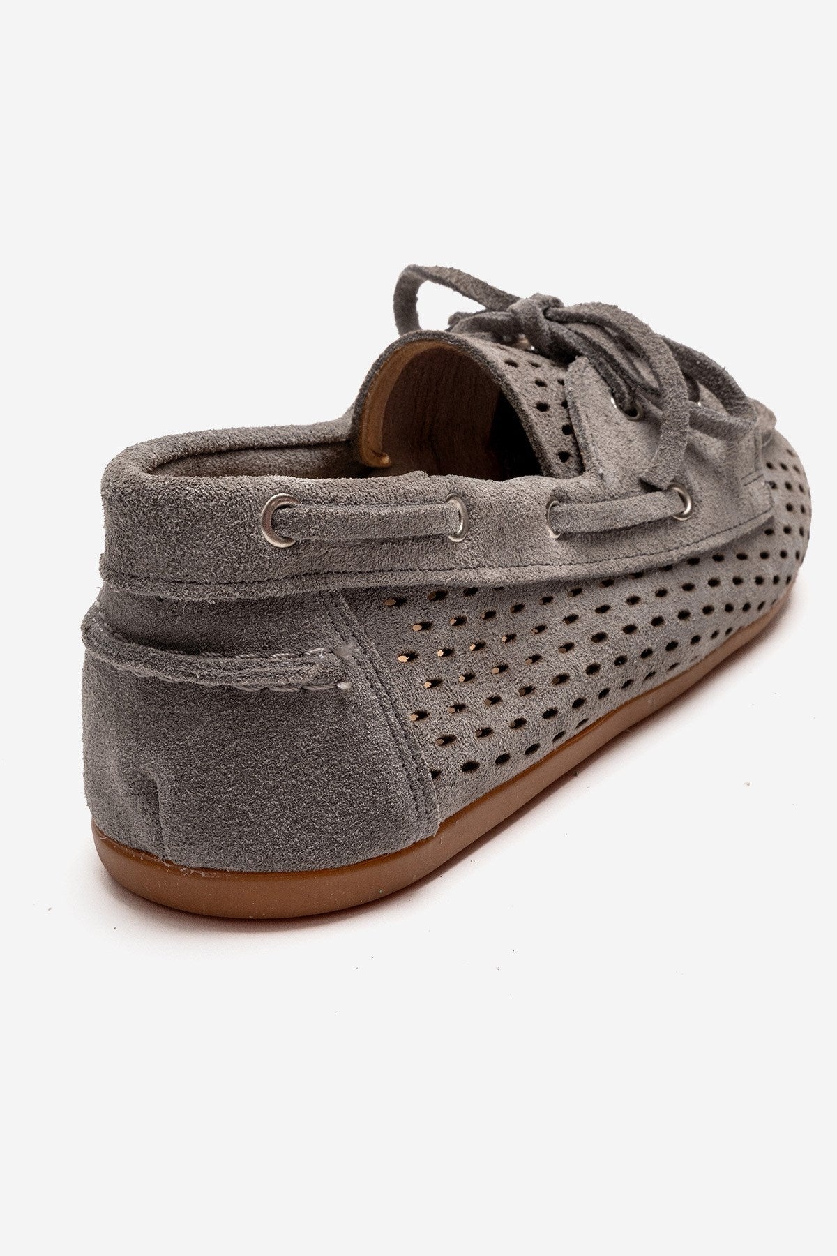 Stevo - Gray Genuine Leather Lace-Up Loafer (Women)